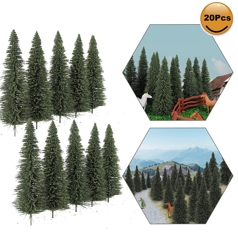 S0812 20pcs O Scale 12.5cm Model Pine Trees