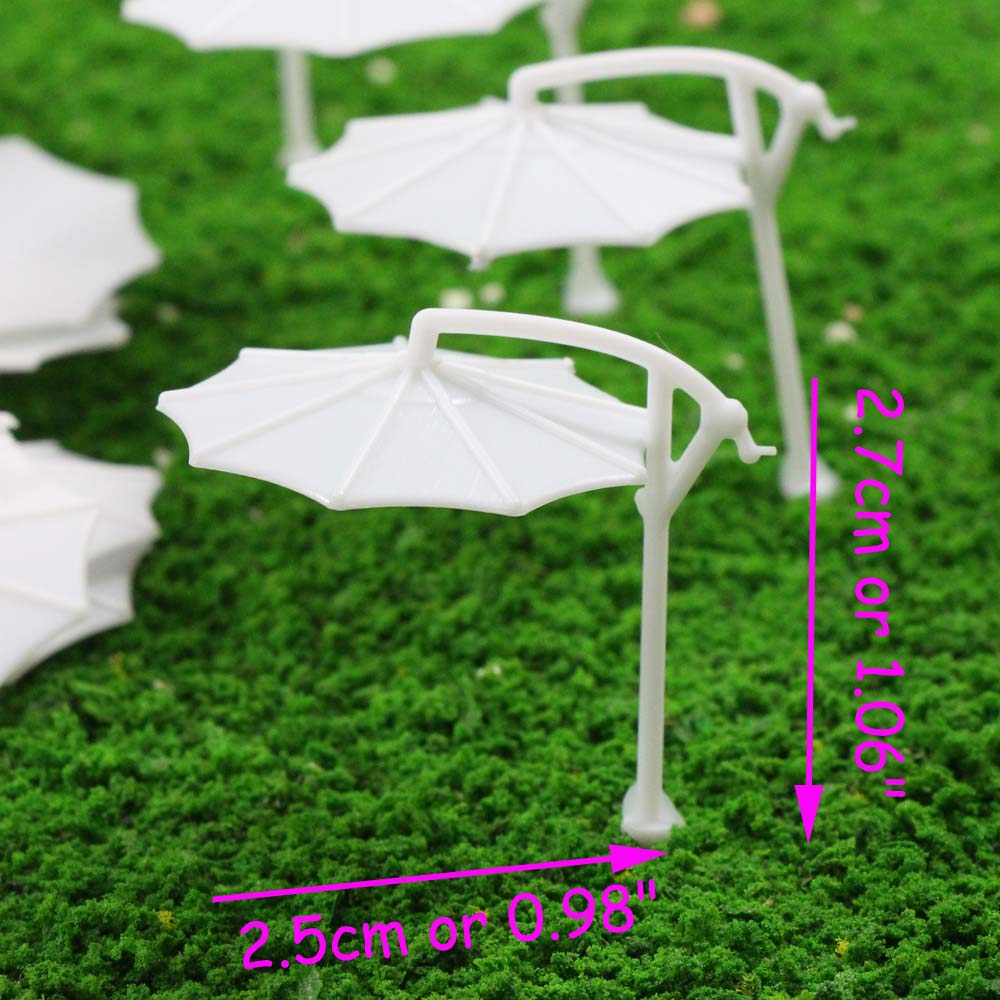 TYS04150 24pcs N Scae 1:160 Parasol Model Train Railway Hanging umbrella DIY