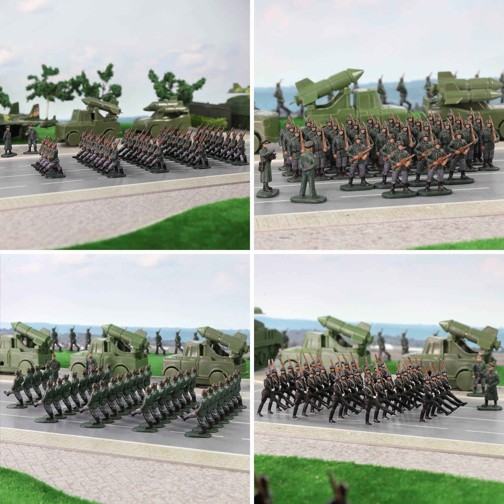 BR87 20pcs HO Scale 1:87 Model 18 Soldiers and 2 Officers Military Figures Army Men Infantry