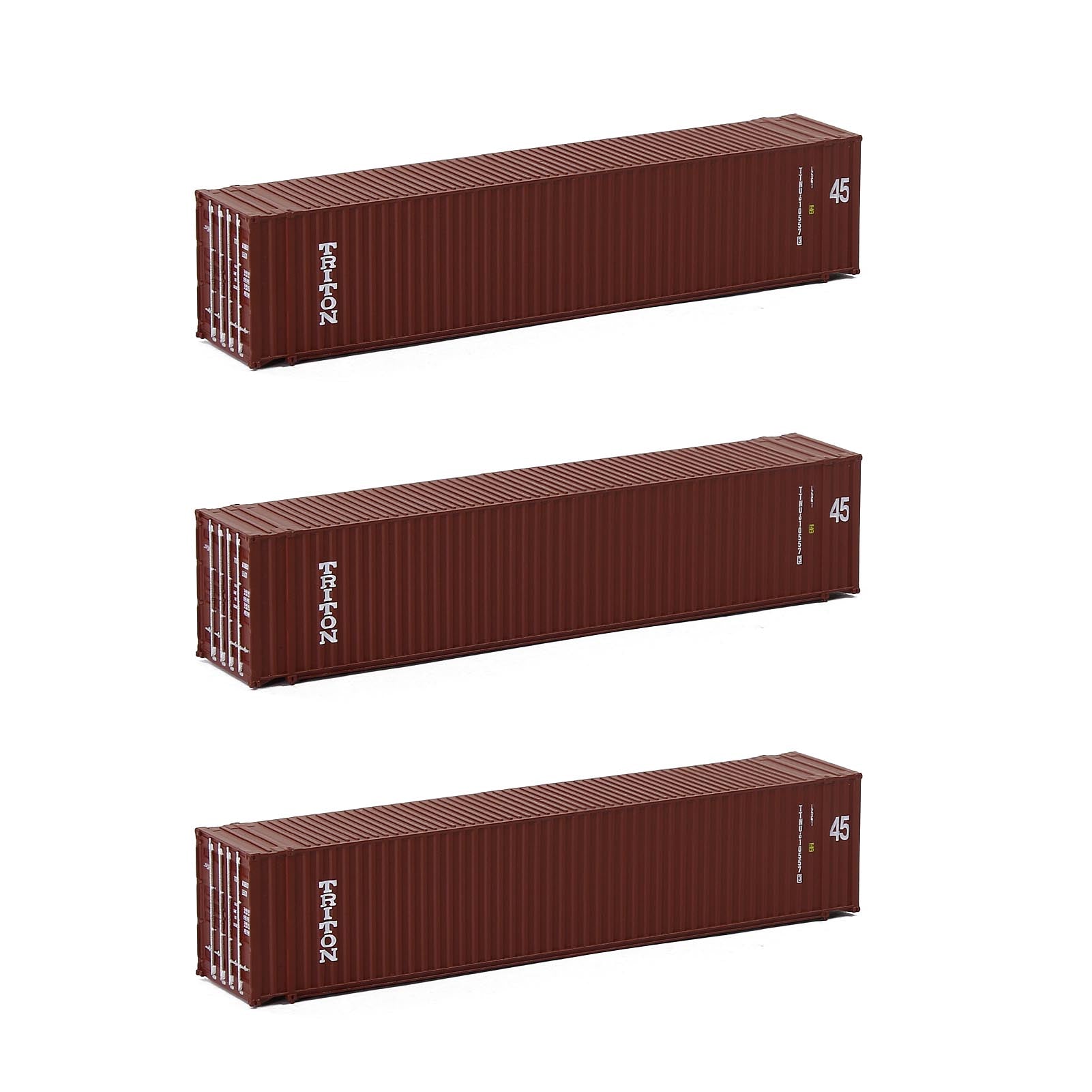 C15010 3pcs N Scale 1:160 45ft Shipping Container with Magets