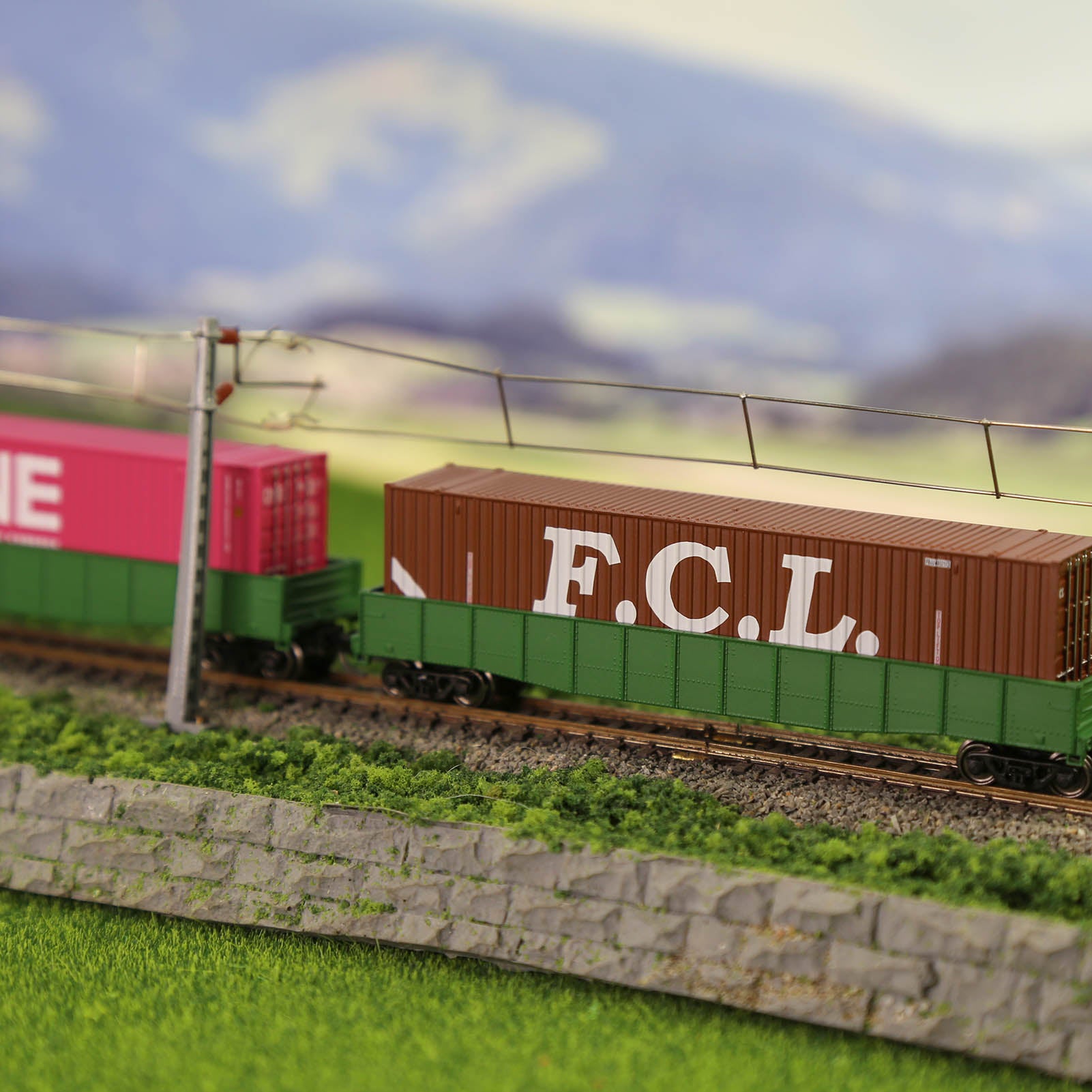 C15019 3pcs N Scale 1:160 Shipping Container 48ft Cargo Box with Magets