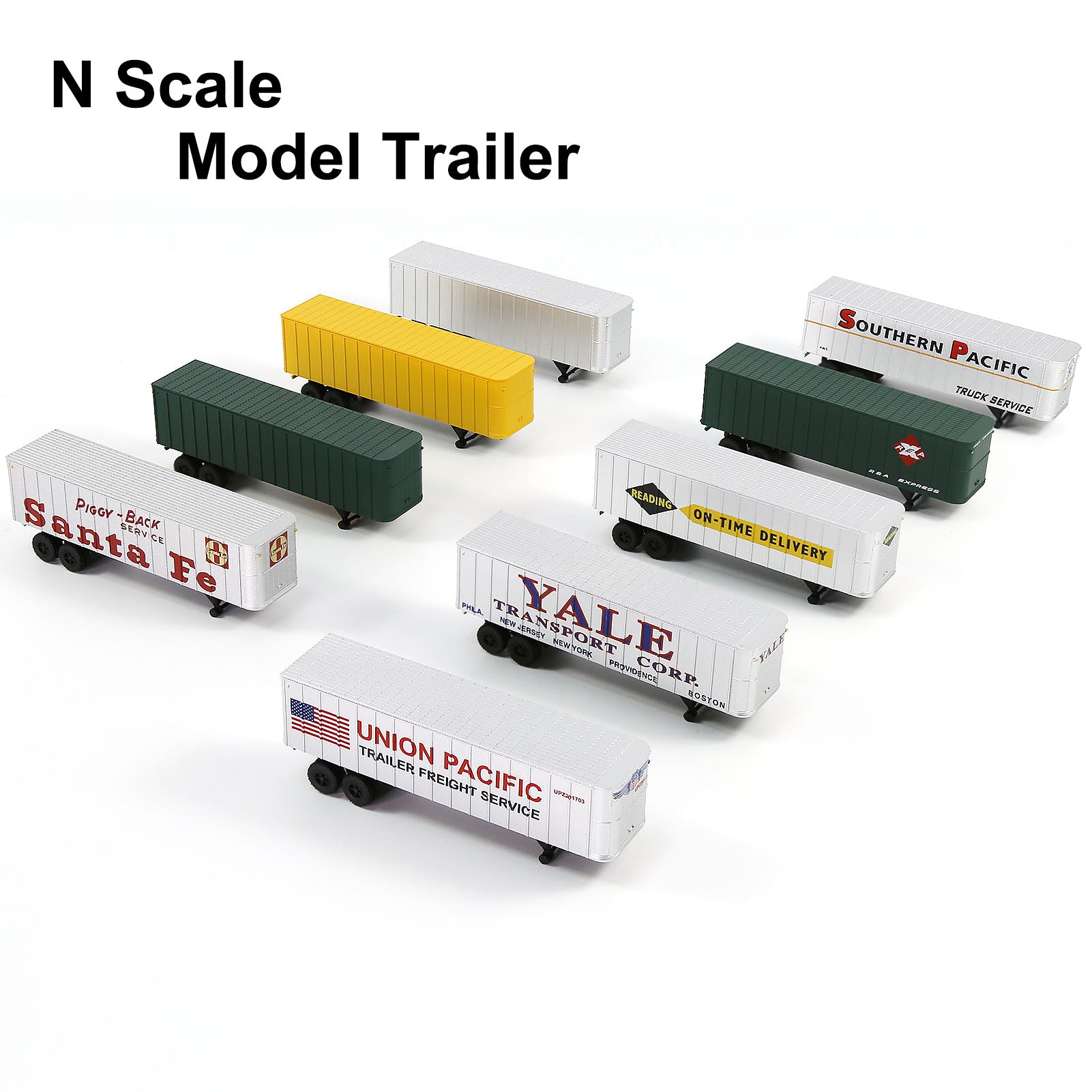 C15066 2 Pieces N Scale 1:160 Model Trailer for Railway Tractor