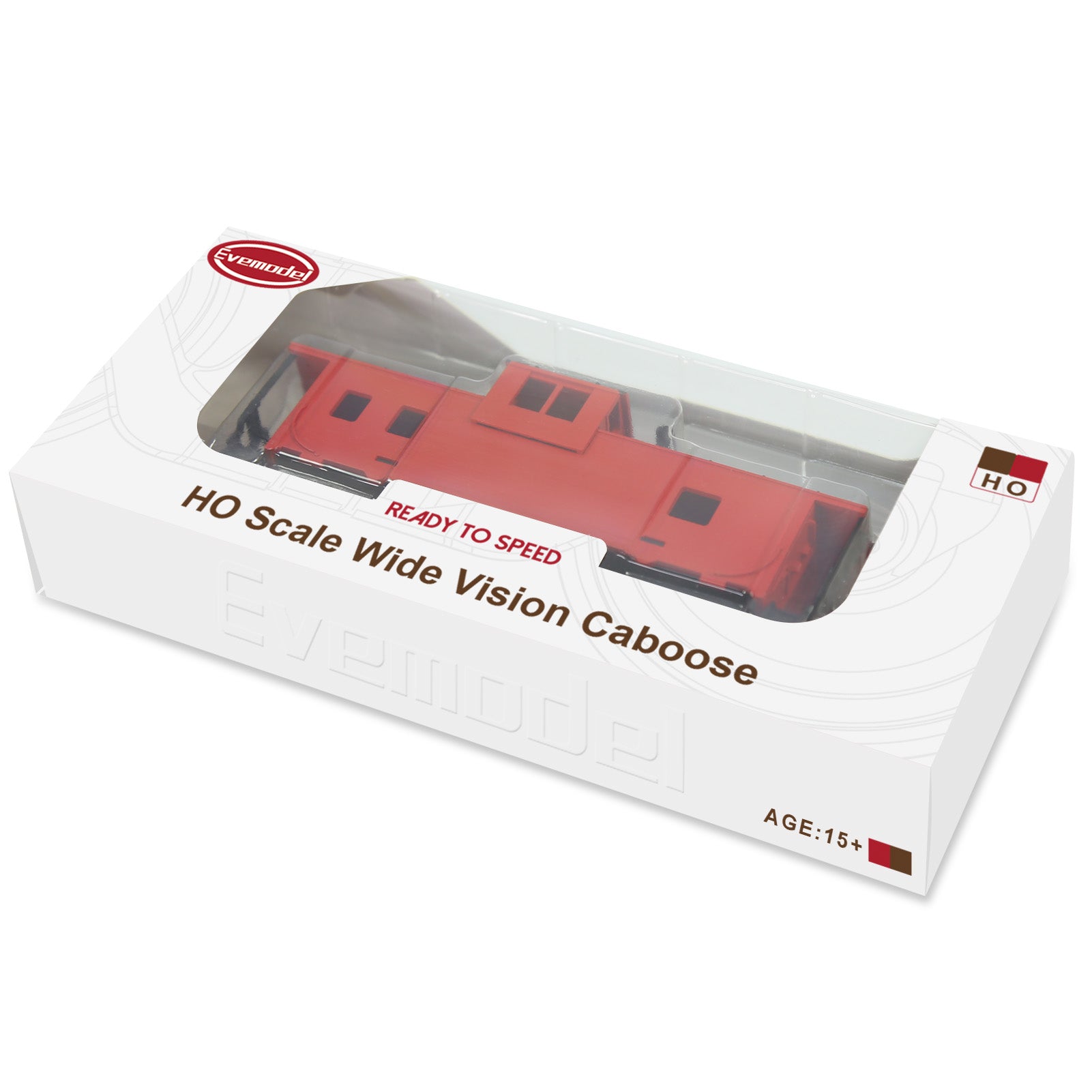 C8763 1pc HO Scale 1:87 Well Painted Unlettered HO Scale 36' Wide Vision Caboose Wagons