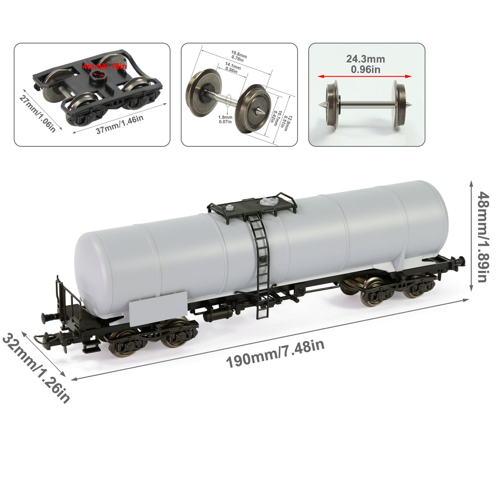 C8768 1 Piece HO Scale 1:87 Oil Tank Car Model  Train Tank Wagon