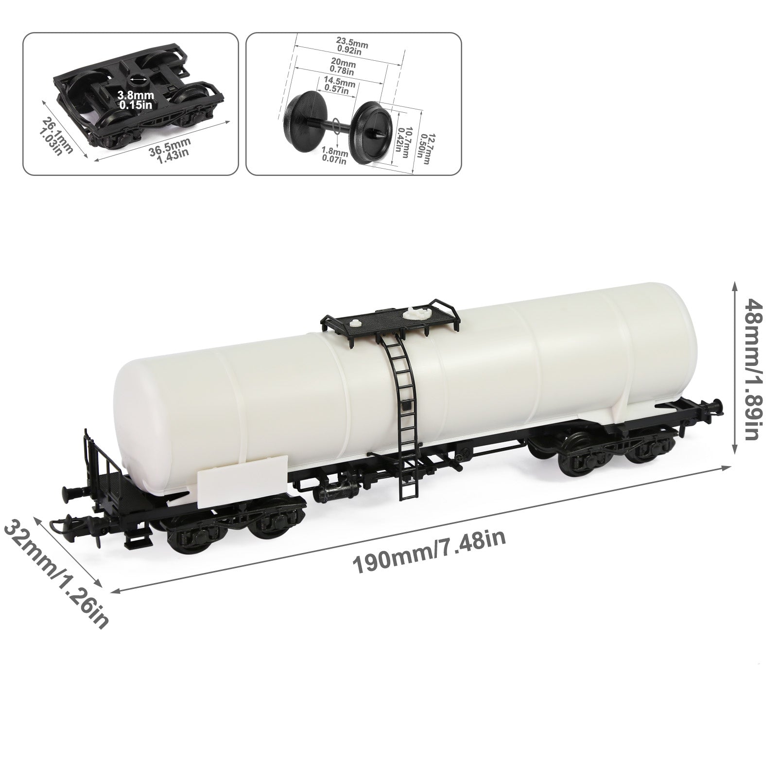 C8768JJ 1 Set HO Scale 1:87 Tank Wagon Uncolored Unassembled Undecorated Oil Tank