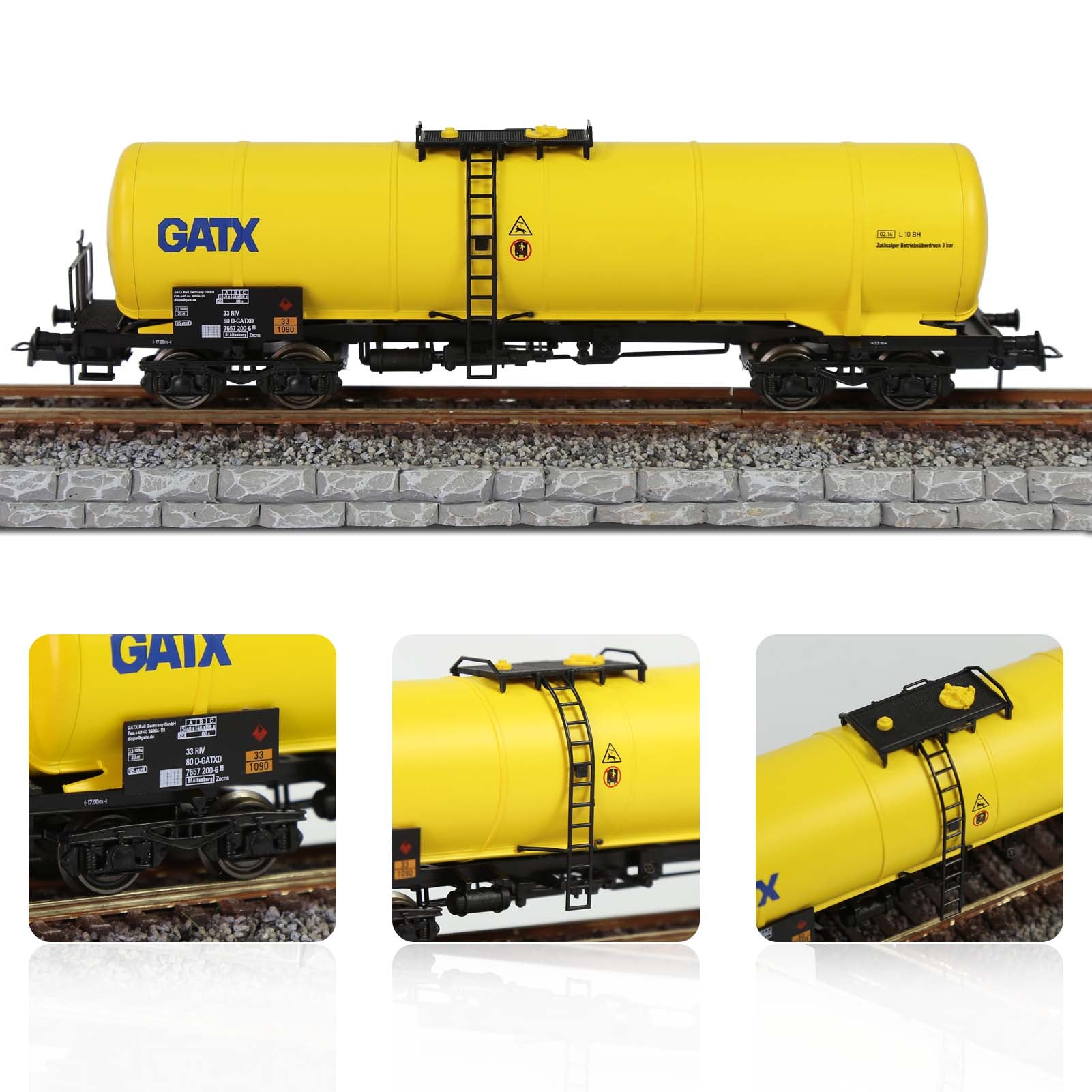 C8768 1 Piece HO Scale 1:87 Oil Tank Car Model  Train Tank Wagon