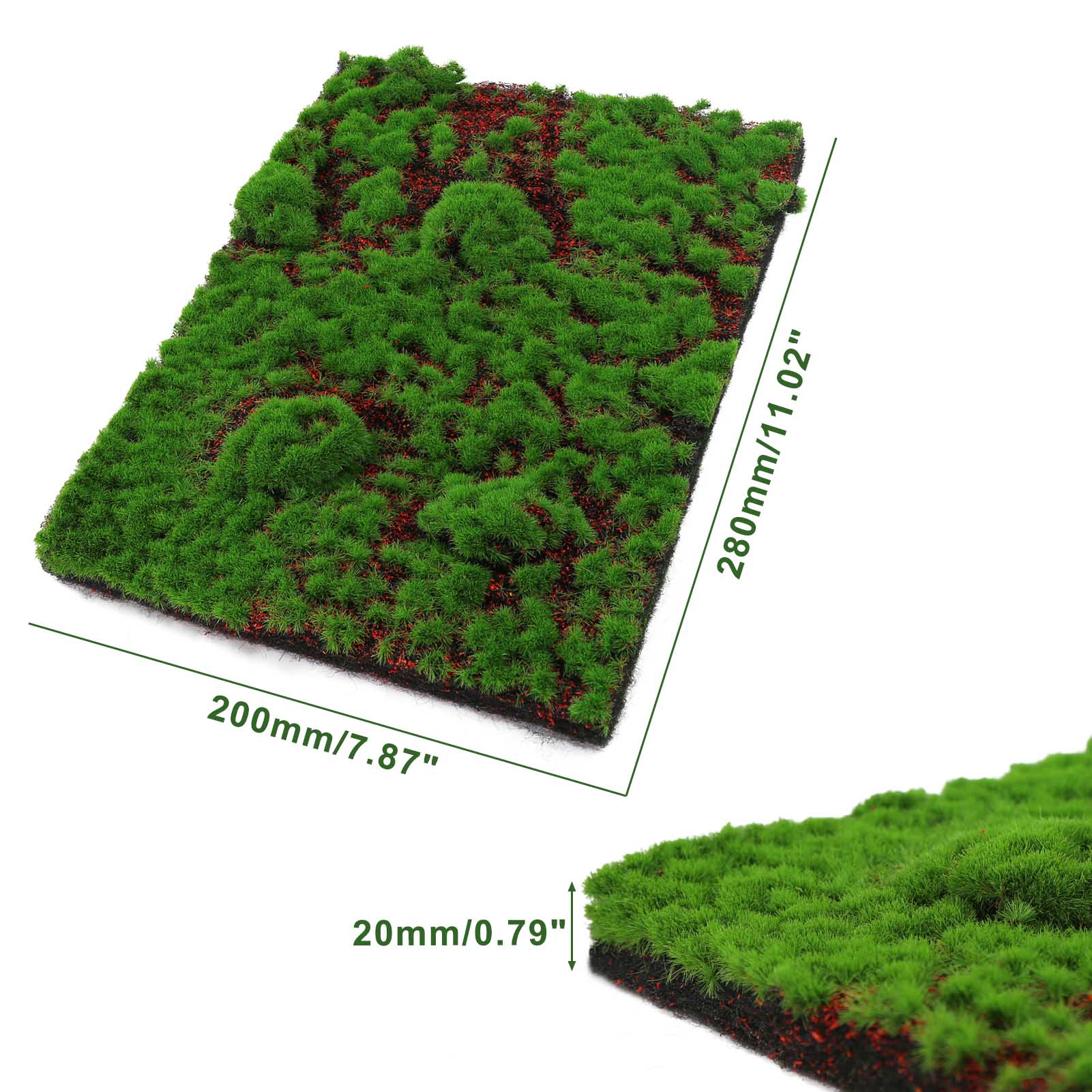 CPBGL 1pc 20cm*28cm Artificial DIY Moss Tufts Grass Mat Lawn