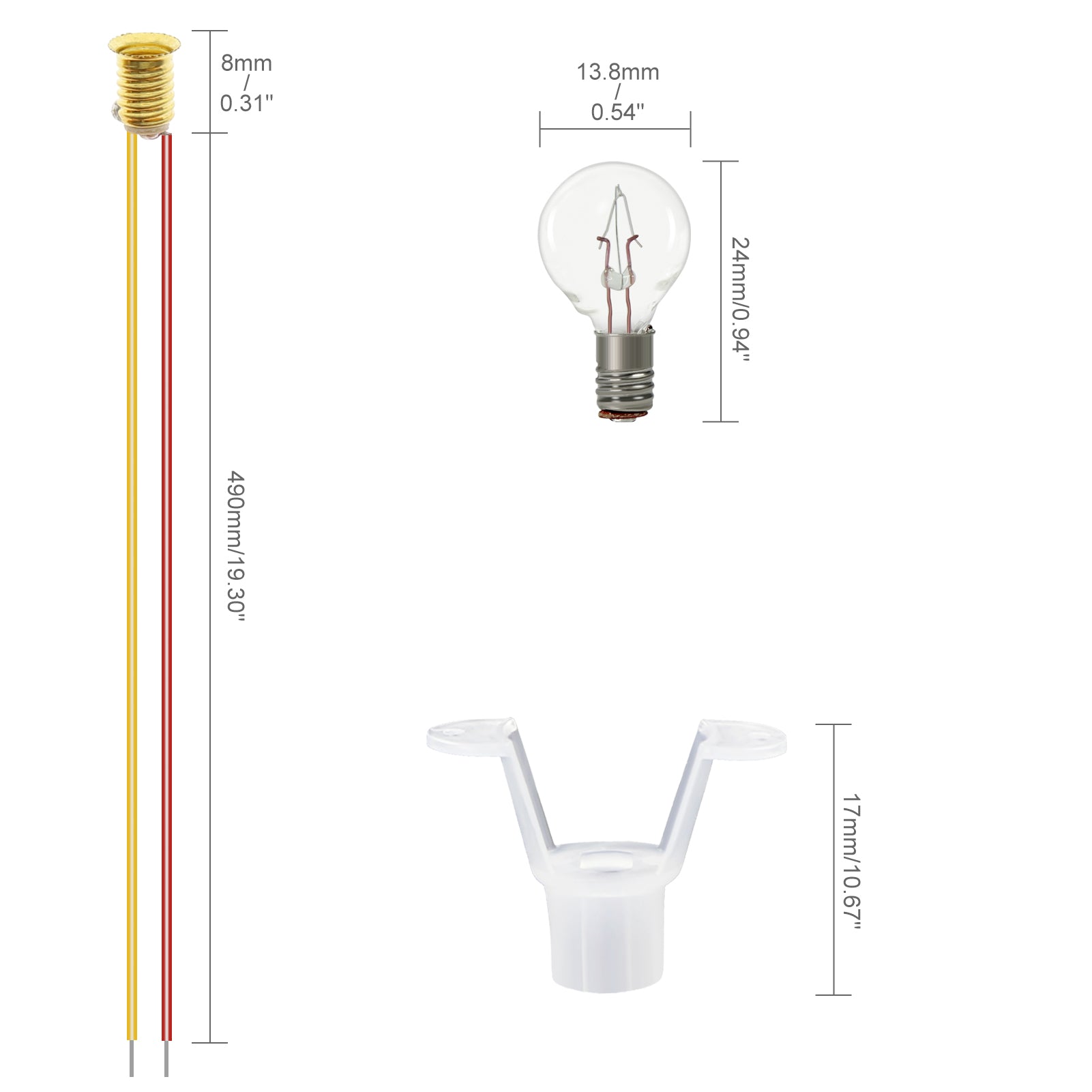 E5 10pcs Incandescent Bulbs Indicator Lights W Base for 1:6 Scale Dollhouse 12V to 14V DC voltage