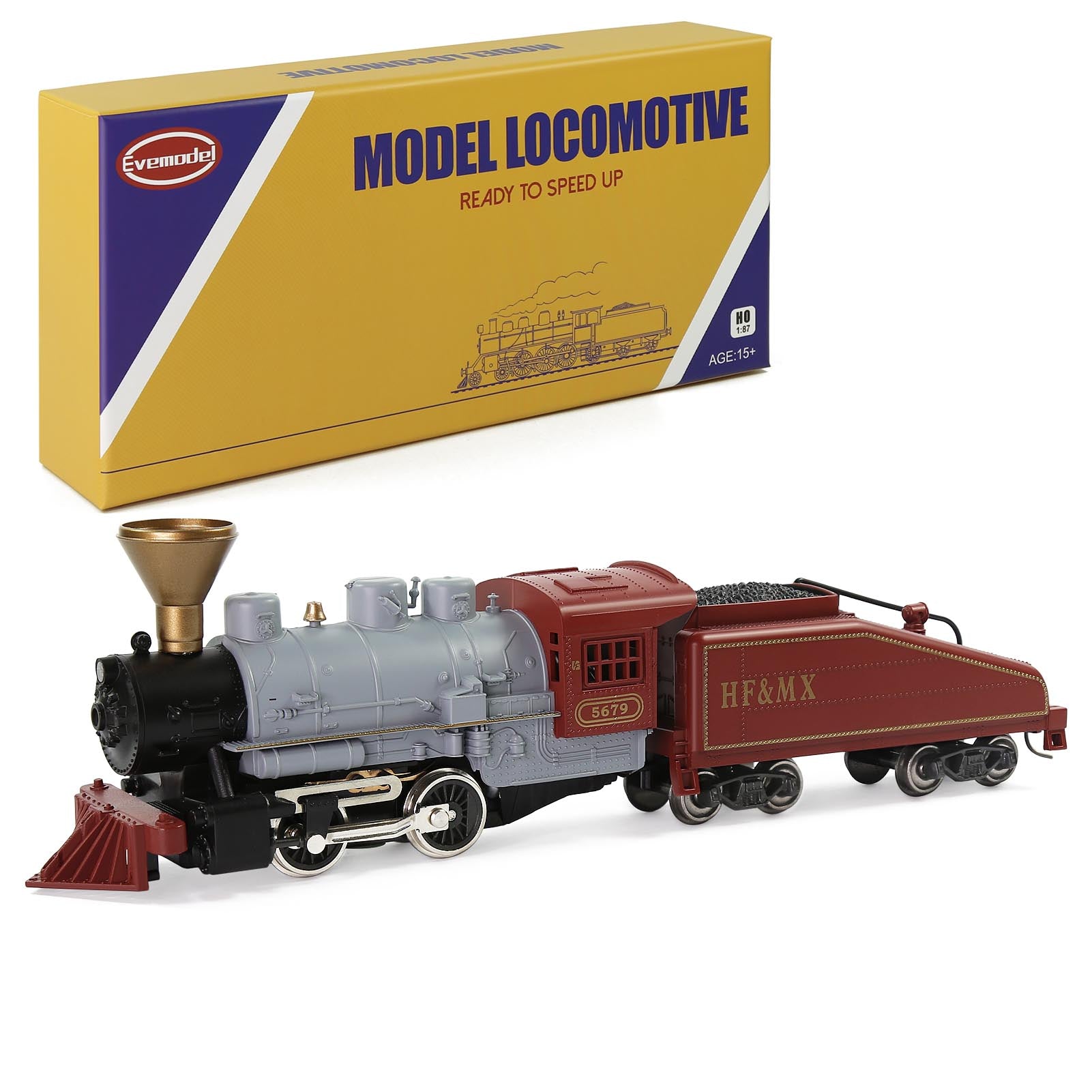 HCT8703 1 Unit Train HO Scale 1:87 Model Railroad Steam Locomotives Red and Grey