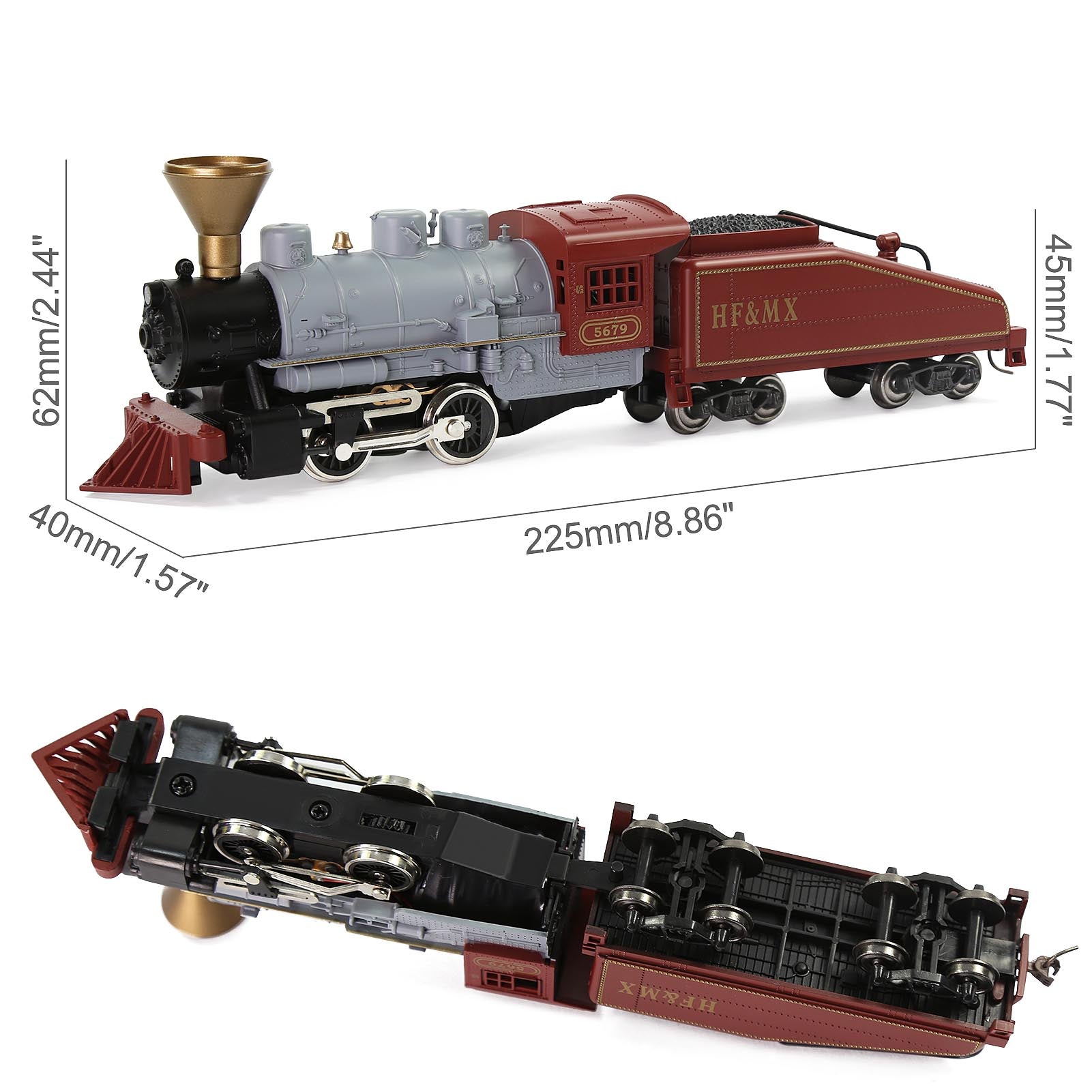 HCT8703 1 Unit Train HO Scale 1:87 Model Railroad Steam Locomotives Red and Grey