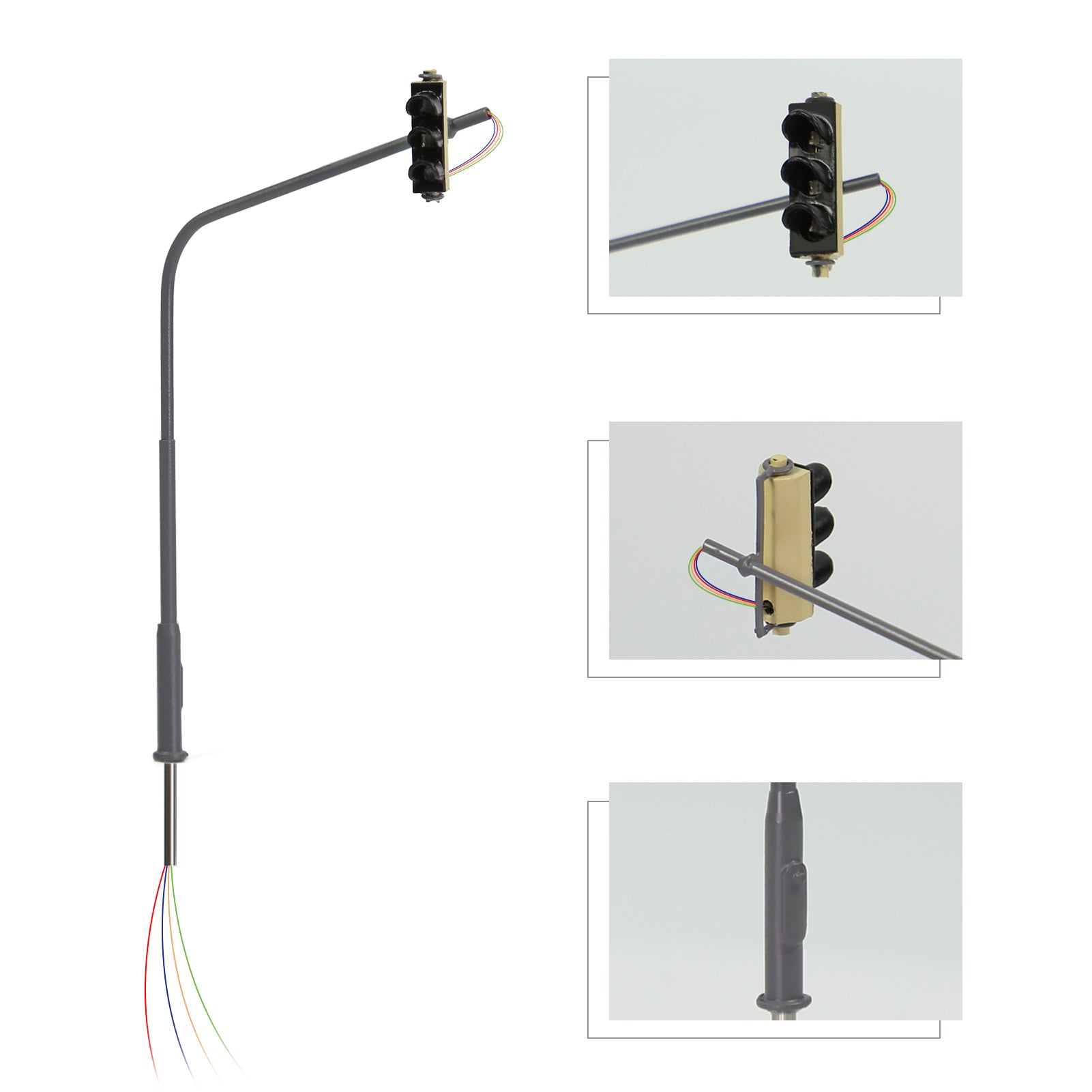 JTD15011 2pcs N Scale 1:160 Signal Motorway Crossing Right Light 3-LED