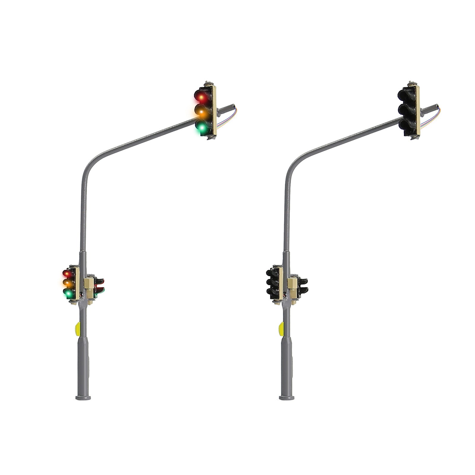 JTD15012 2pcs N Scale 1:160 Signal Motorway Crossing Right and Left Light 8-LED
