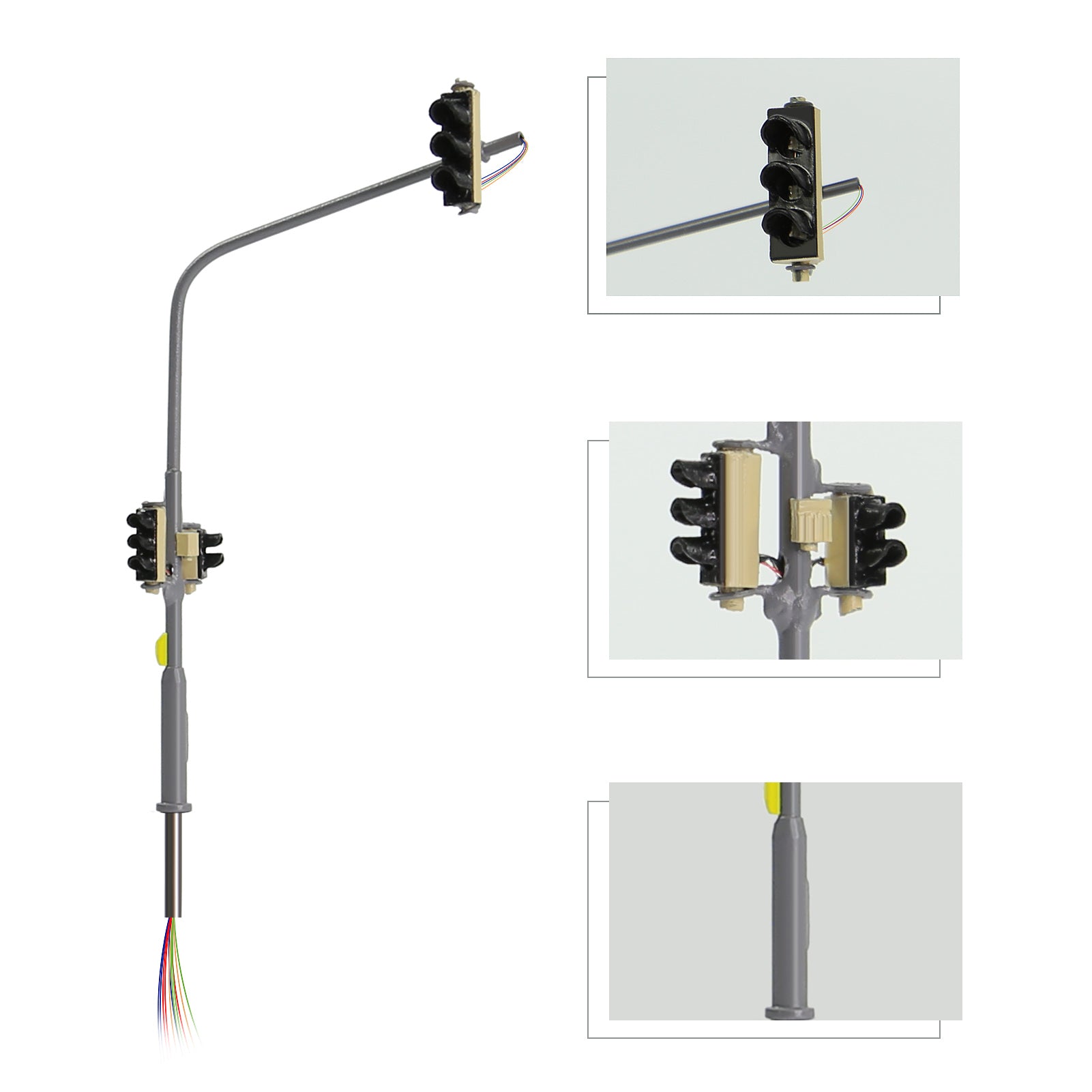 JTD15012 2pcs N Scale 1:160 Signal Motorway Crossing Right and Left Light 8-LED