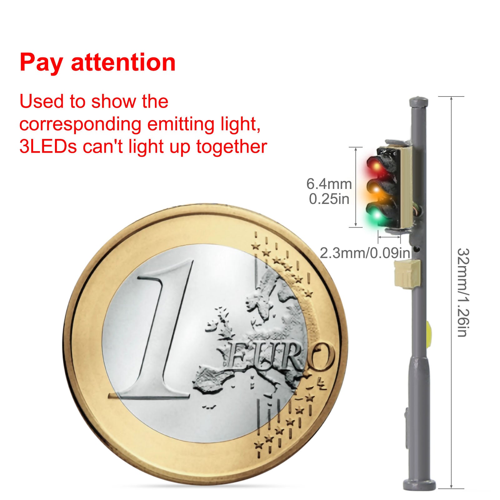 JTD1509 2 Pieces N Scale 1:160 Model Signals Track Lights LEDs