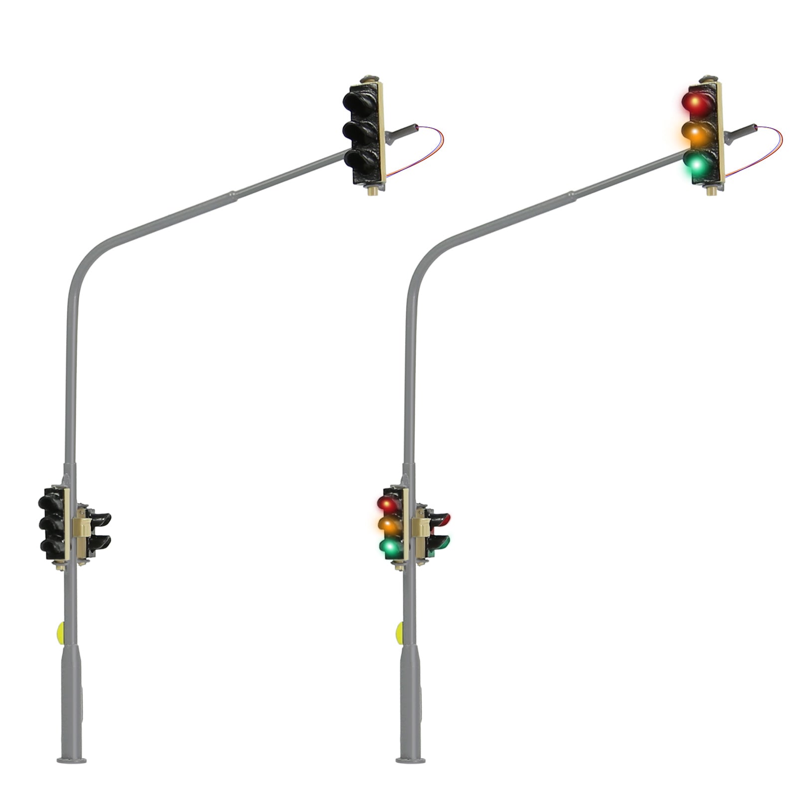 JTD8712 2pcs HO Scale 1:87 Traffic Signals Motorway Crossing 8-LEDs