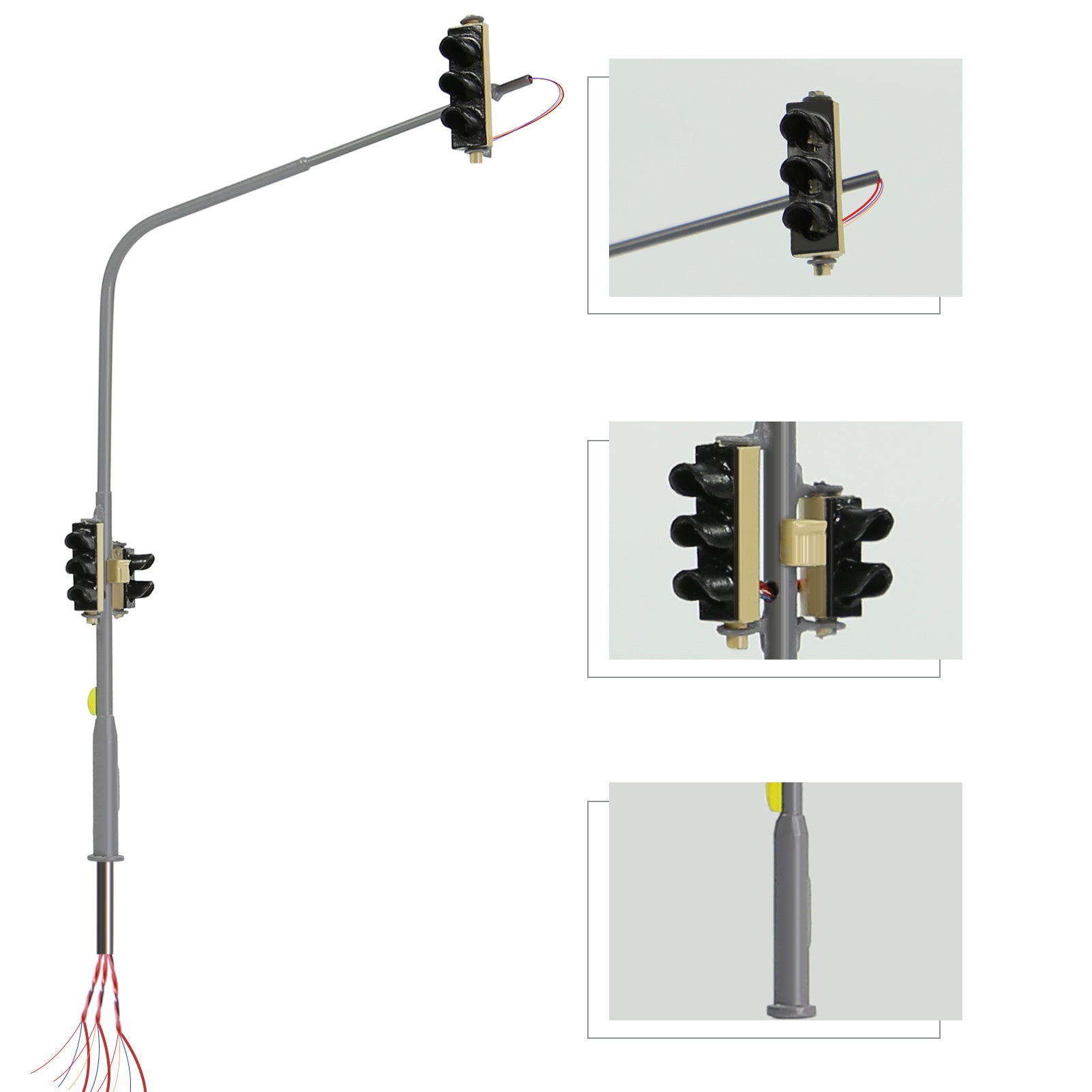 JTD8712 2pcs HO Scale 1:87 Traffic Signals Motorway Crossing 8-LEDs