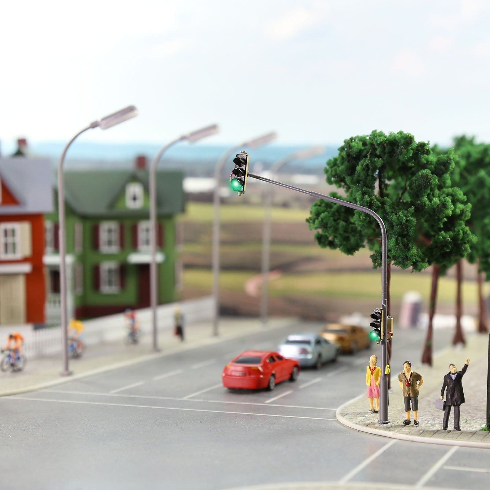 JTD8712 2pcs HO Scale 1:87 Traffic Signals Motorway Crossing 8-LEDs