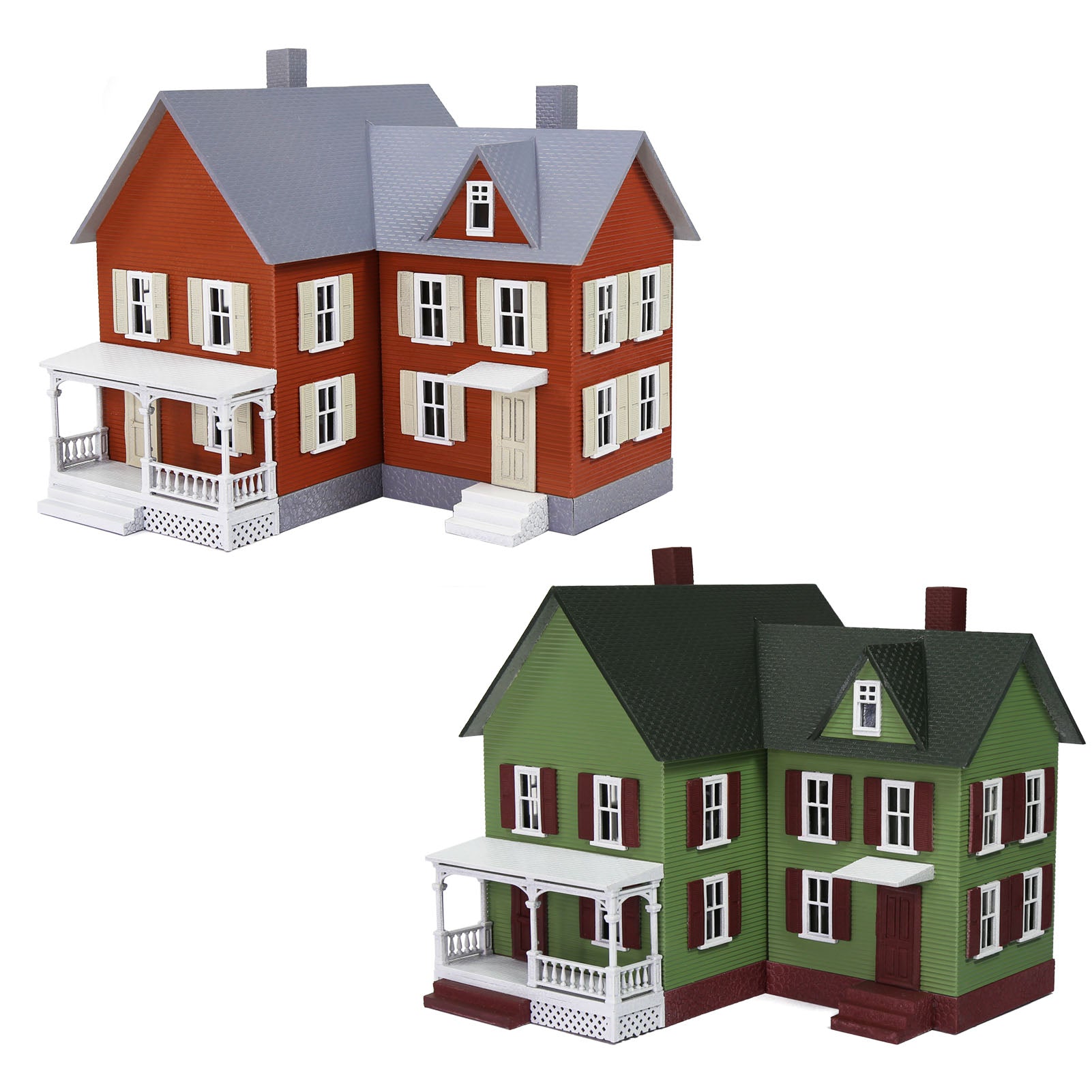 JZ8704 1 Piece HO Scale 1:87 Model Village House Assembled Painted Building