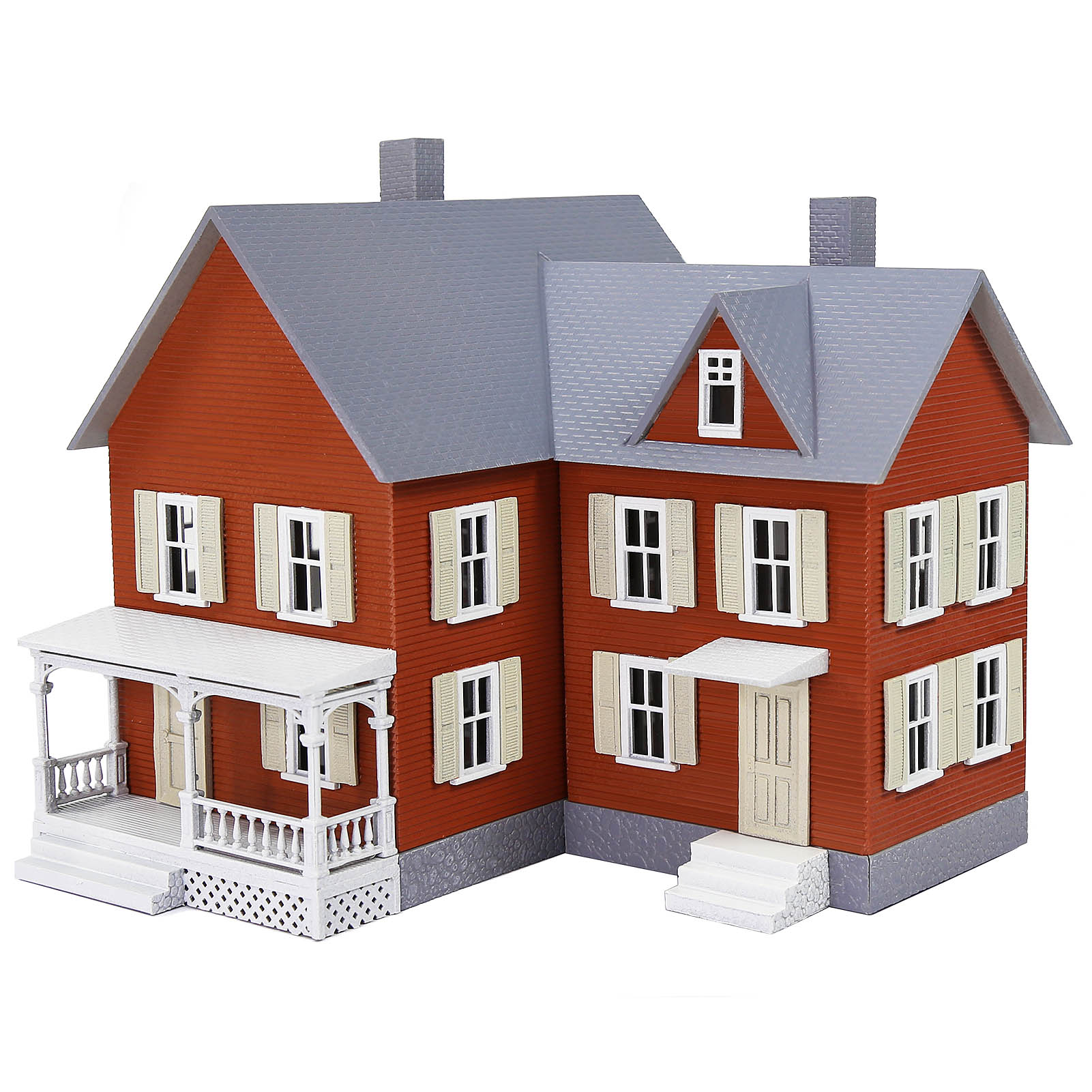 JZ8704 1 Piece HO Scale 1:87 Model Village House Assembled Painted Building