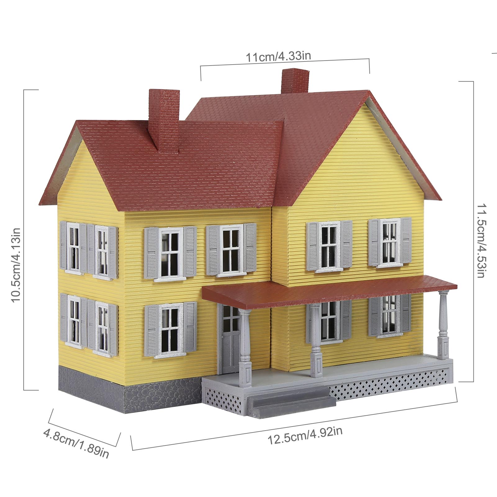 JZ8711Y 1 Unit HO Scale 1:87 Model Village House Building Built for Railway Layout