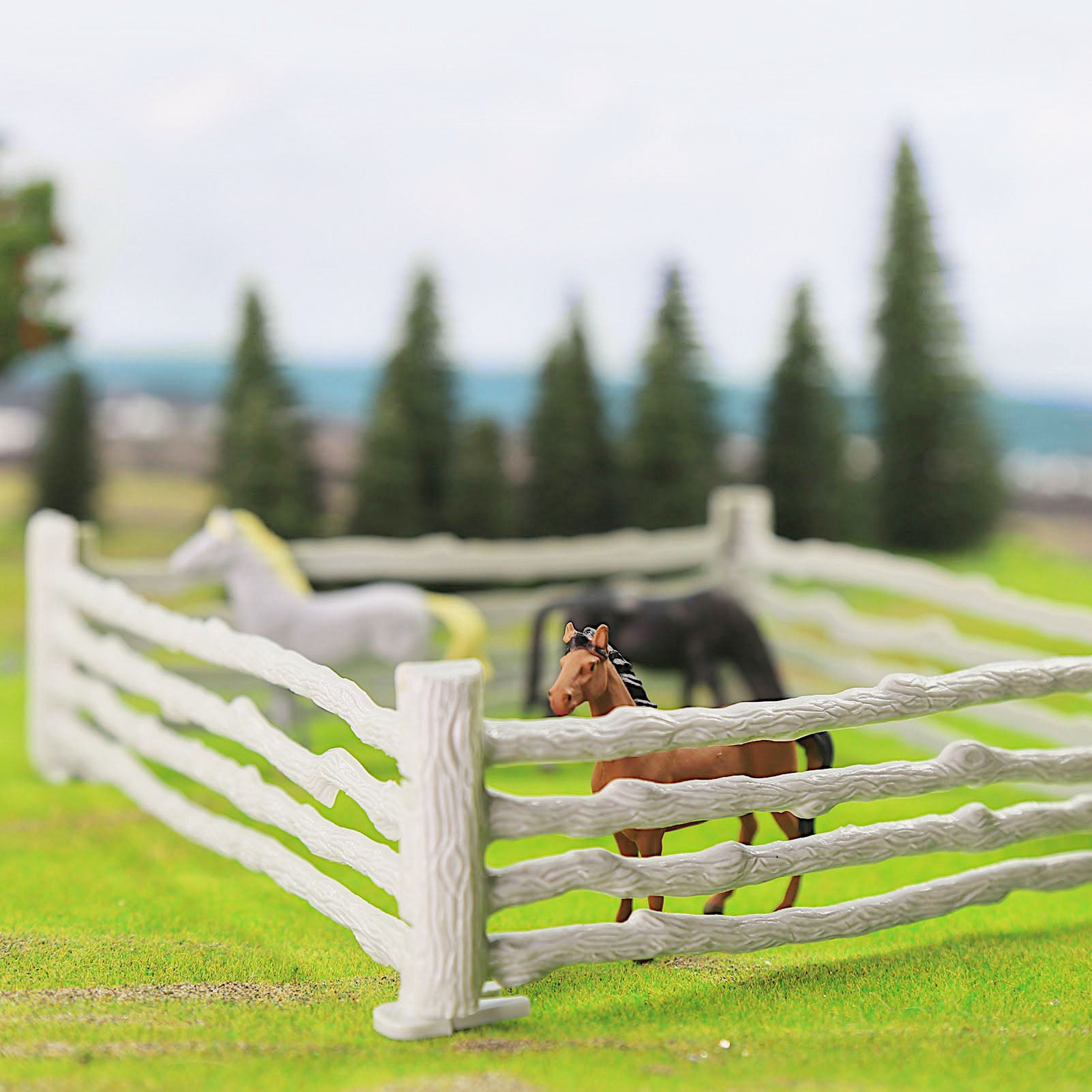 JZO02 O Scale 1: 50 Unpainted Model Barn Stable Fence Kit for Model Trains Layout