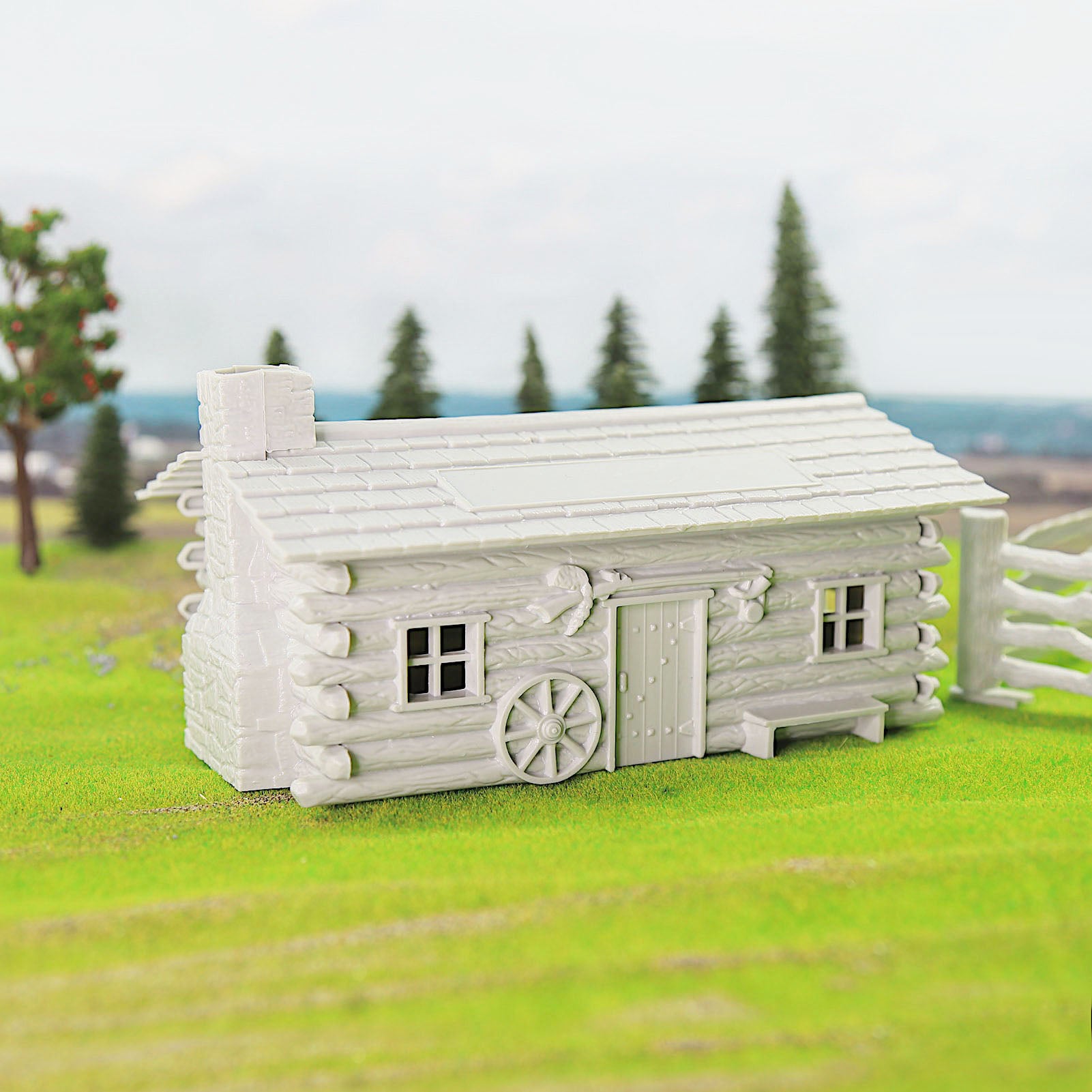 JZO02 O Scale 1: 50 Unpainted Model Barn Stable Fence Kit for Model Trains Layout