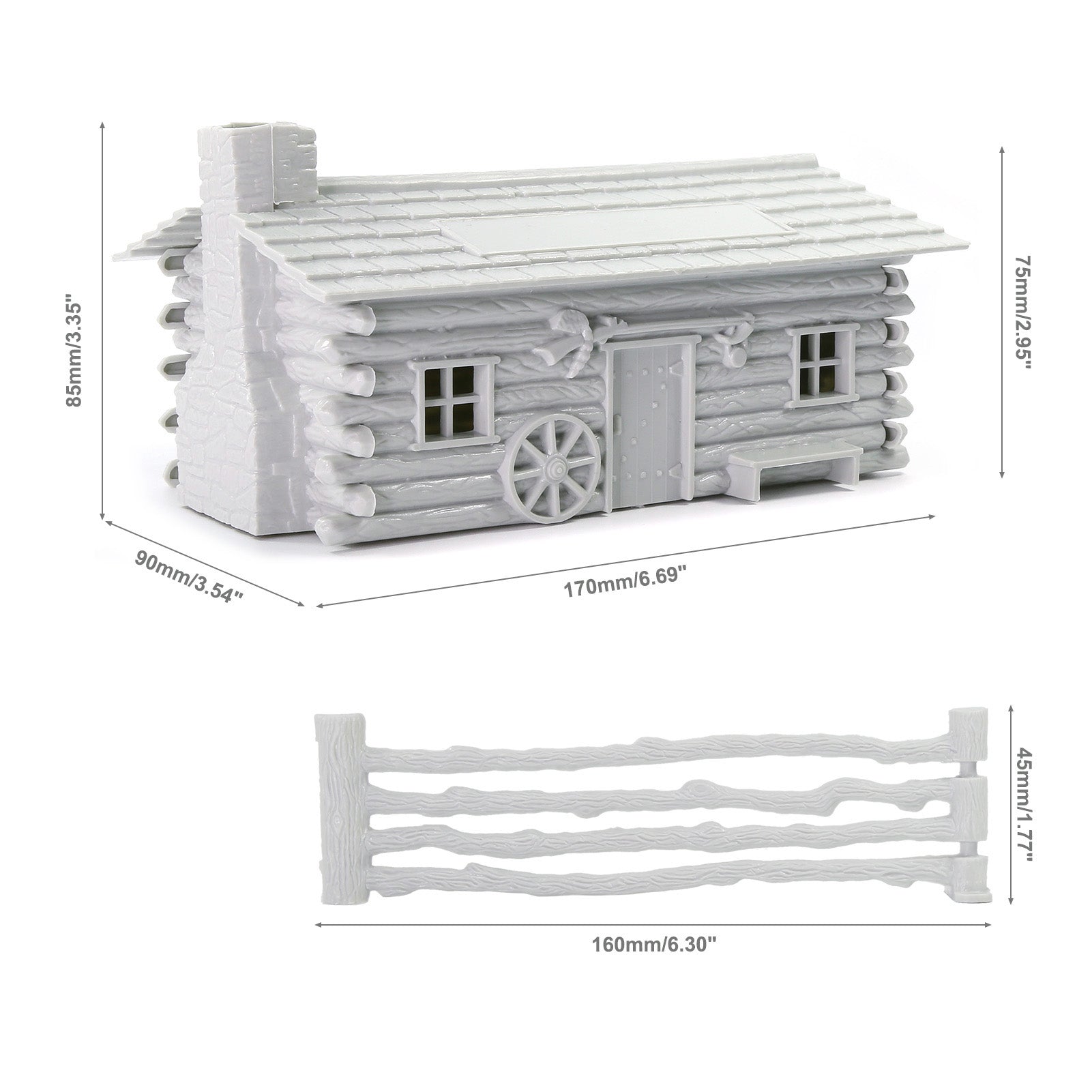 JZO02 O Scale 1: 50 Unpainted Model Barn Stable Fence Kit for Model Trains Layout