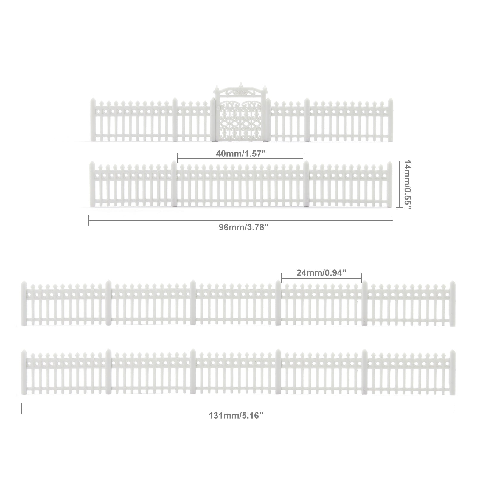 LGNAD7 N Scale 1:160 Model Fence with Gates Plastic Fencing with Door Kit