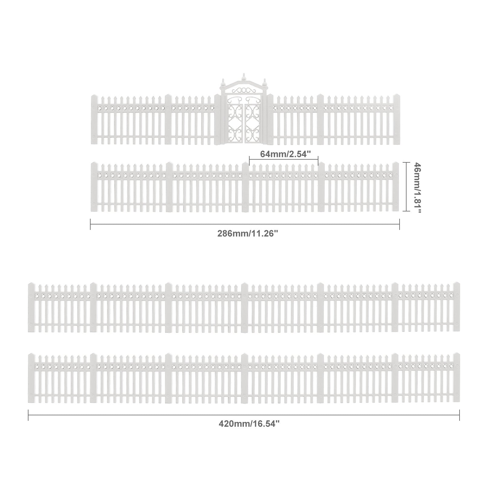 LGOAI14 1 Kit O Scale 1:50 Model Fence with Gates Plastic Fencing with Door