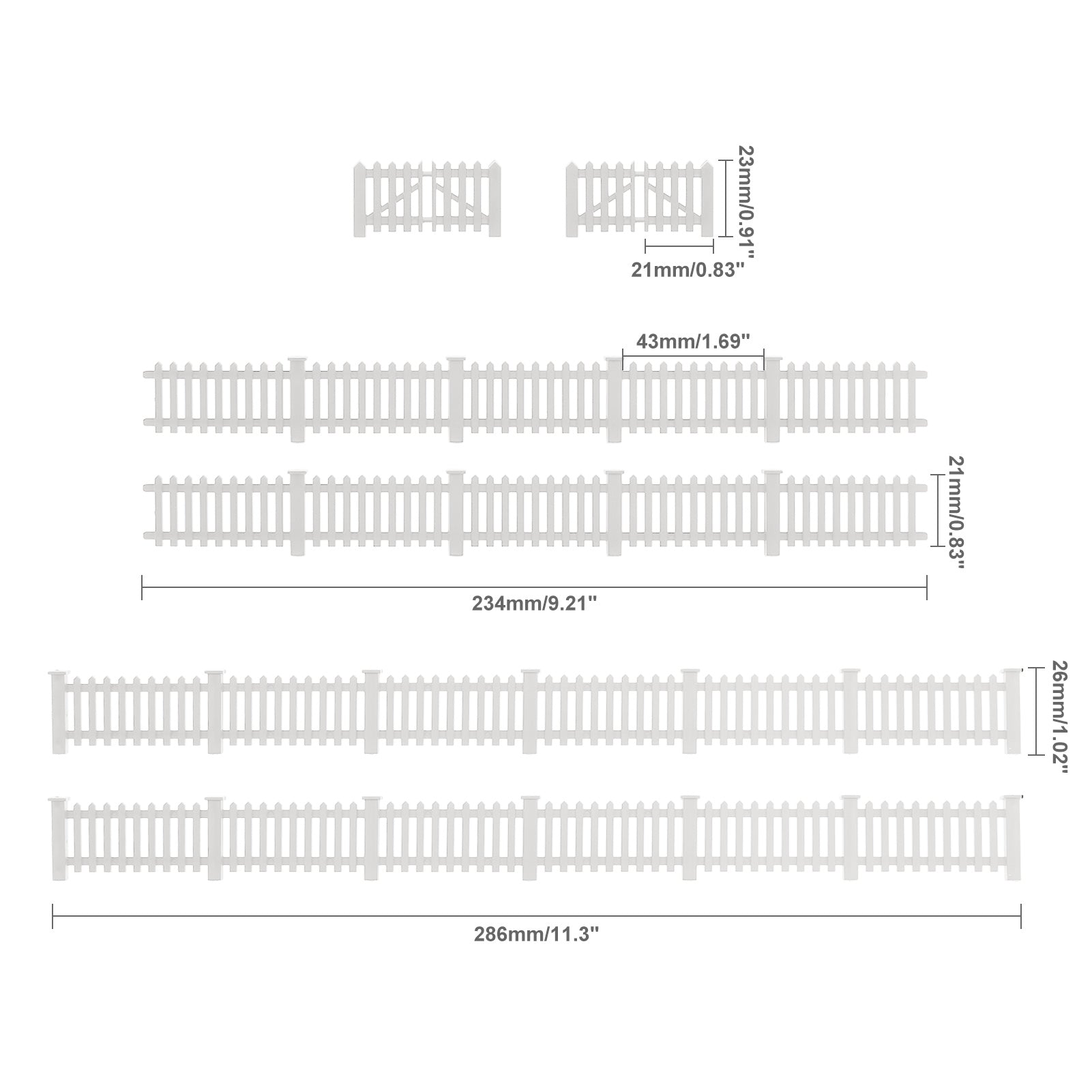 LGOBI13 1 Kit O Scale 1:50 Model Fence with Gates Plastic Fencing with Door