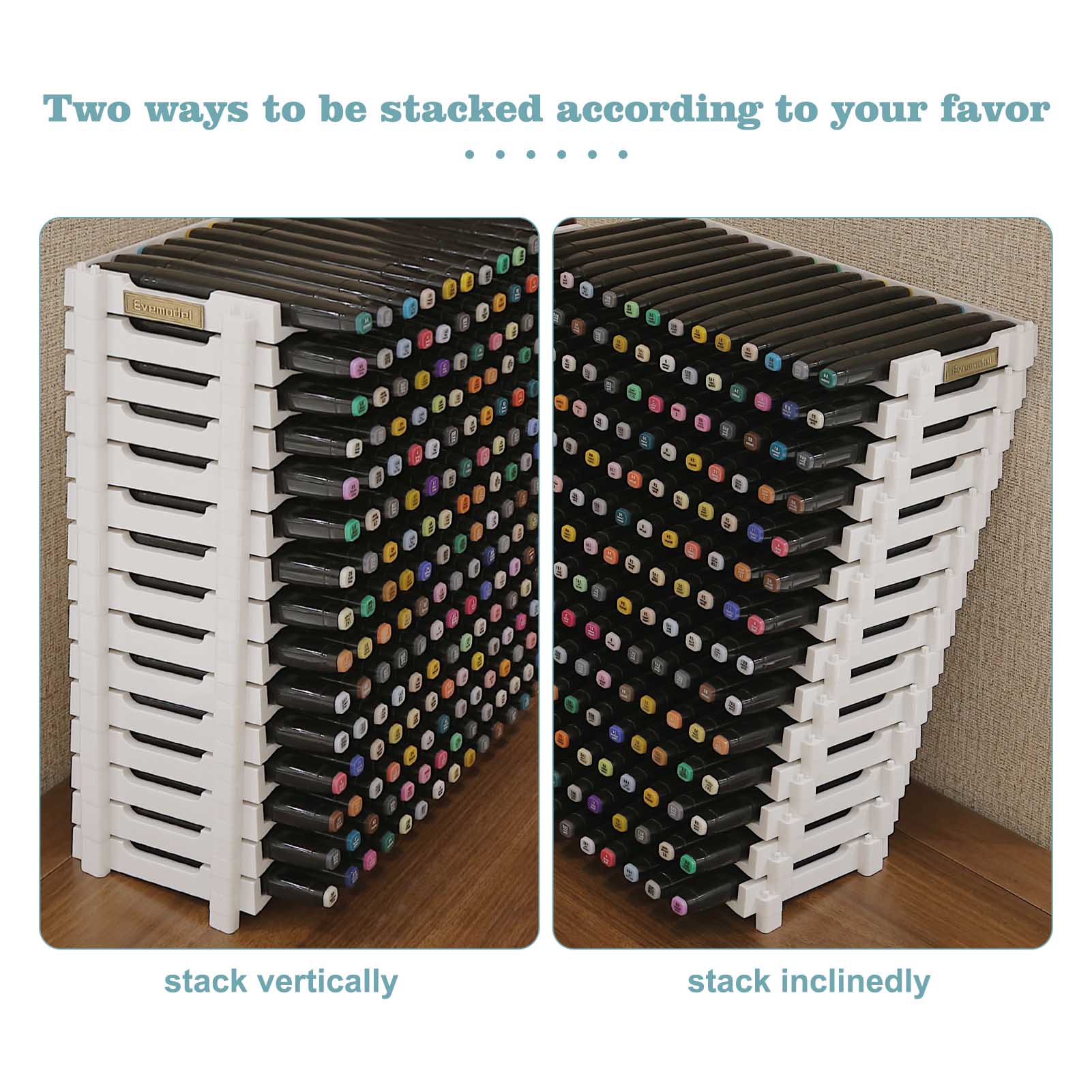 SN01 15X12 Slots Penholder Display and Storage Pen Rack for Art Marker Pens