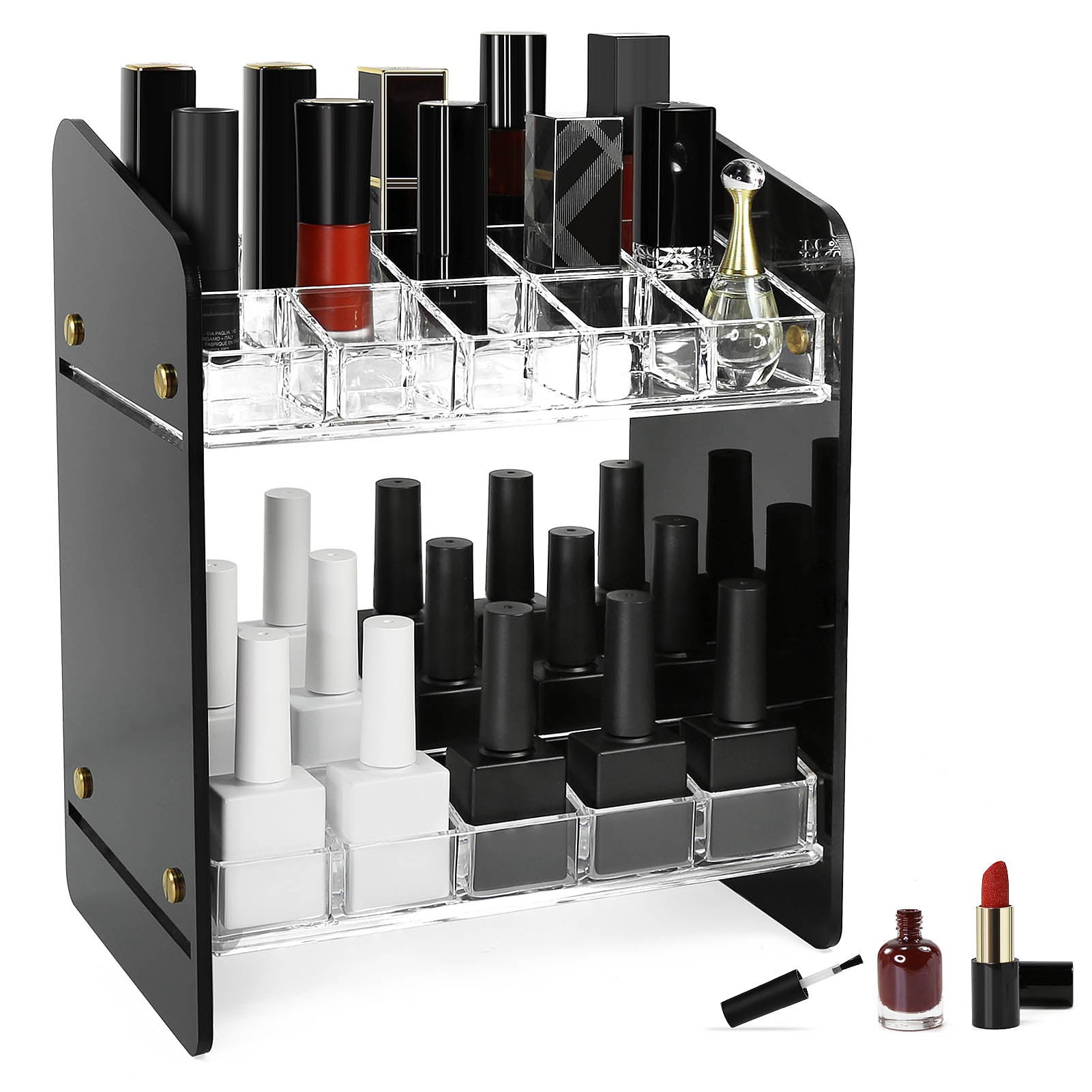 SN07 1 Set Acrylic Trapezoid Grid Display Storage Rack for Lipstick Nail Polish Pigment