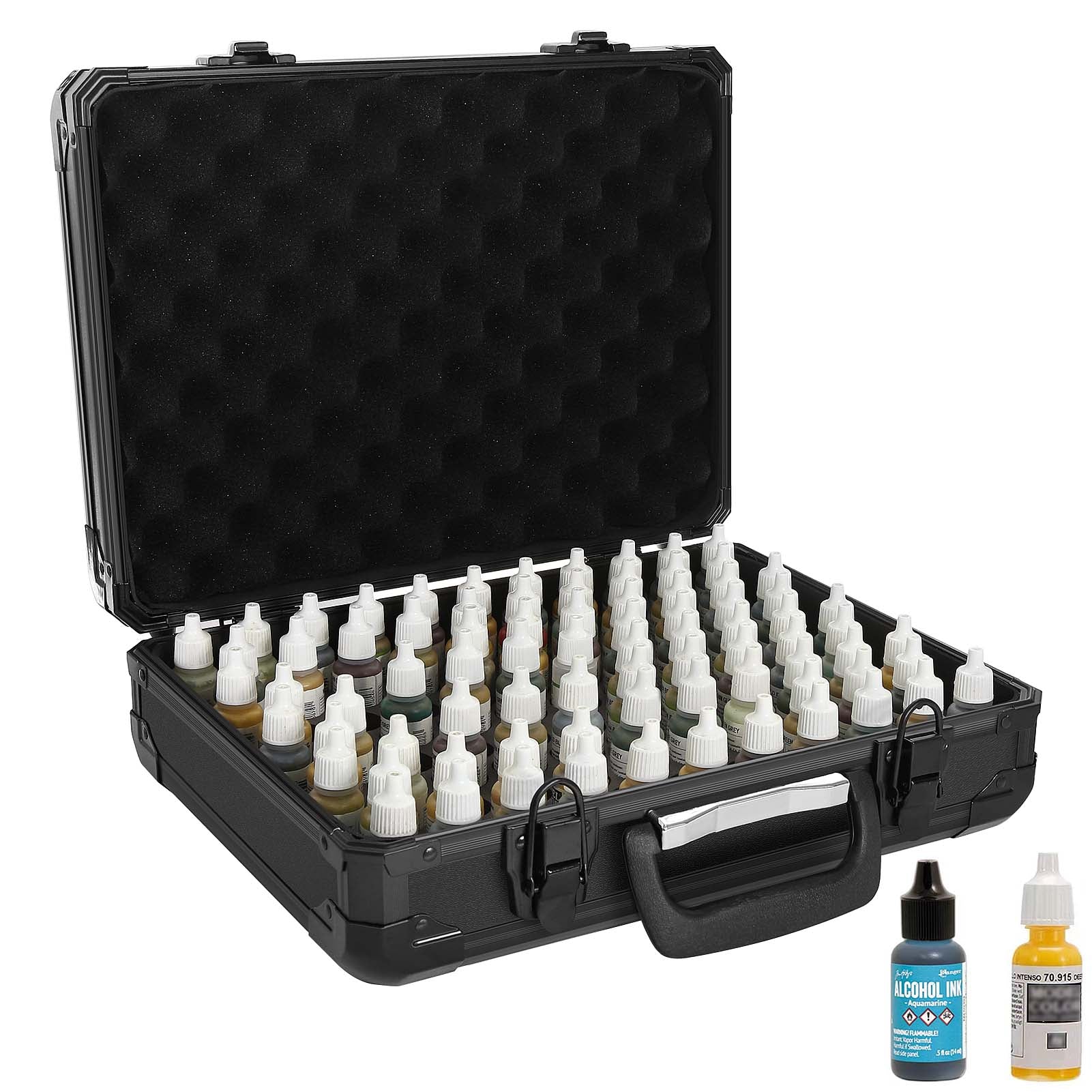 SN08 1 Unit 95 Holes Paint Bottle Storage Carrying Suitcase for Tattoo Liquids,Pigment,Alcohol Ink,Essential Oil