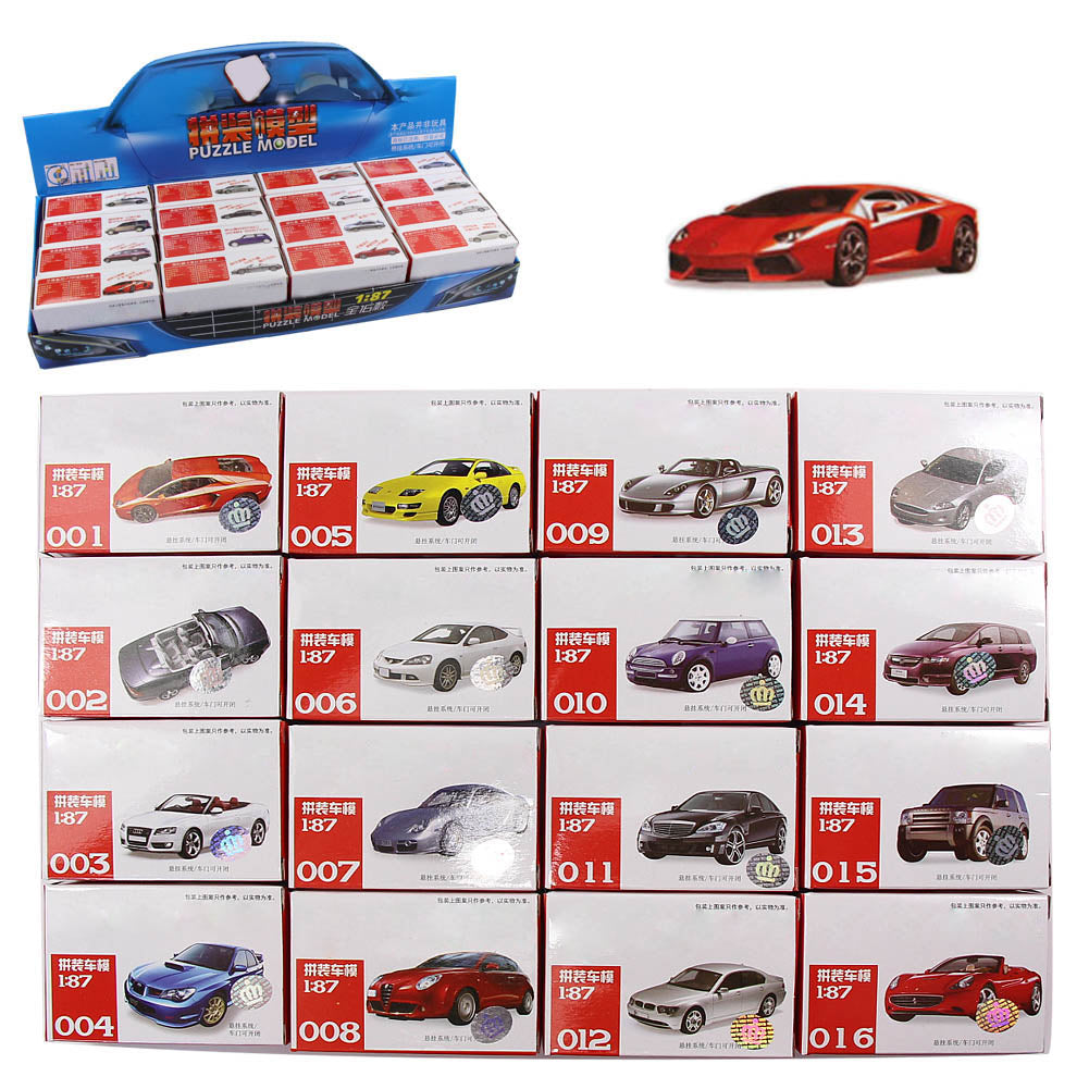 C8704 16pcs HO Scale 1:87 4D Puzzle Model Cars