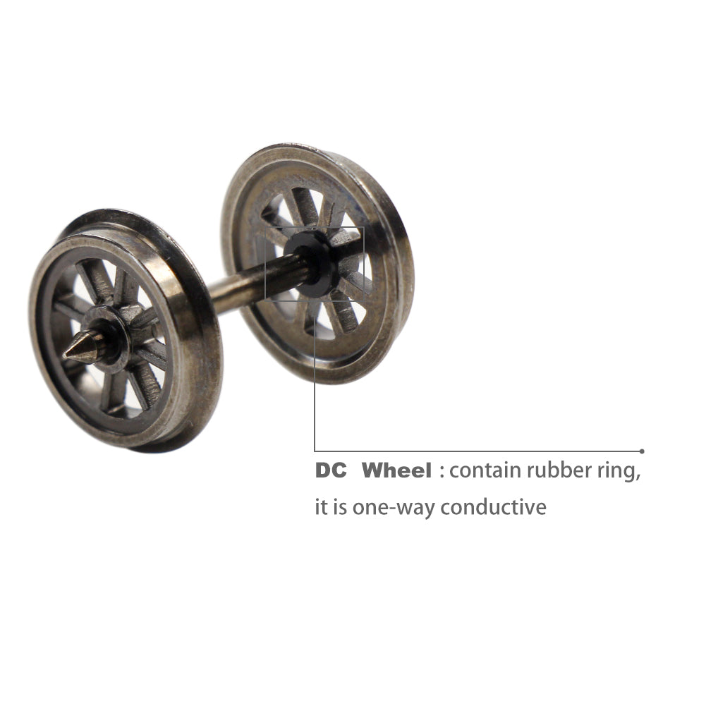 HP1487 12pcs HO Scale 1:87 38'' Metal Spoked DC Wheels