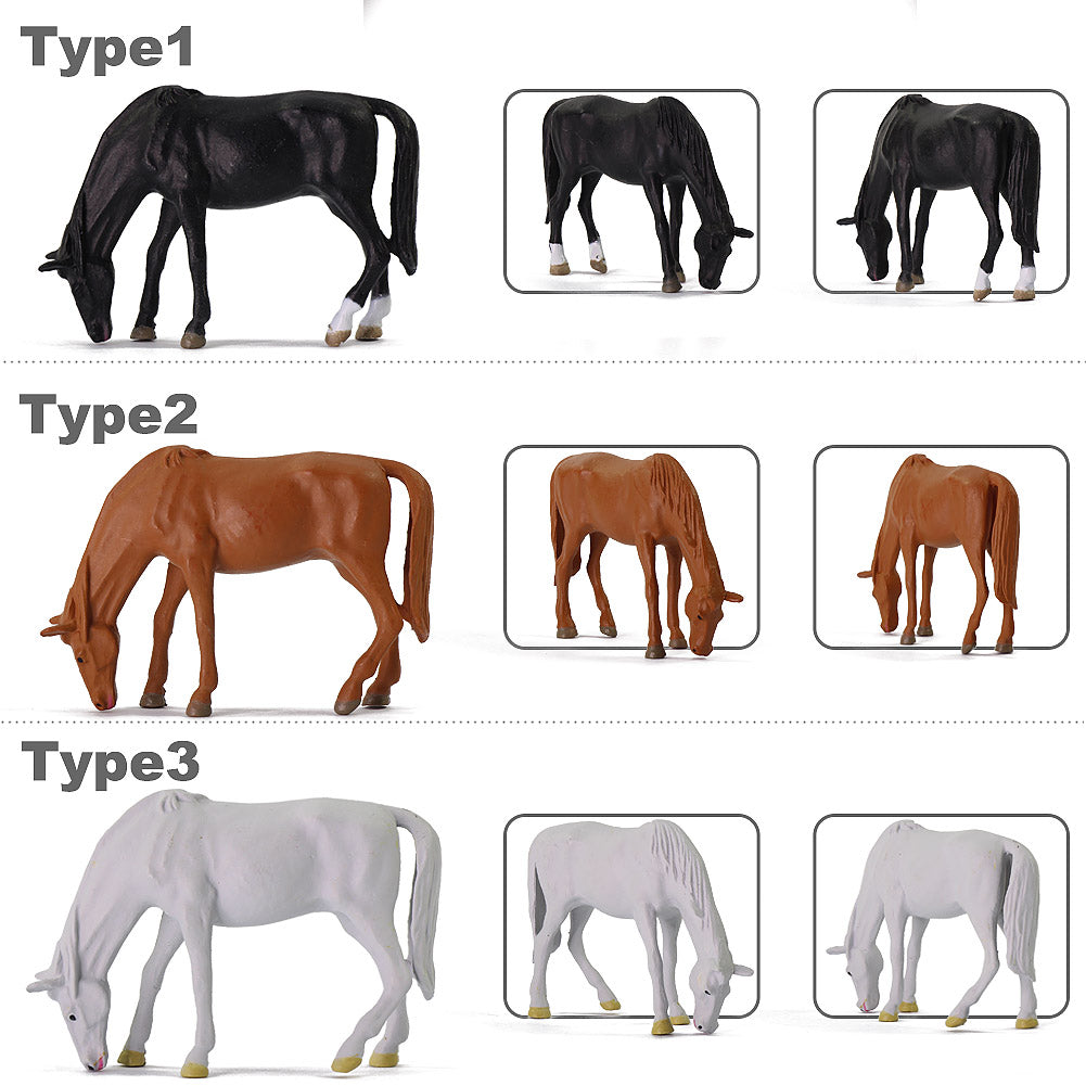 AN4302 12pcs O Scale 1:43 Painted Horses Farm Animals PVC