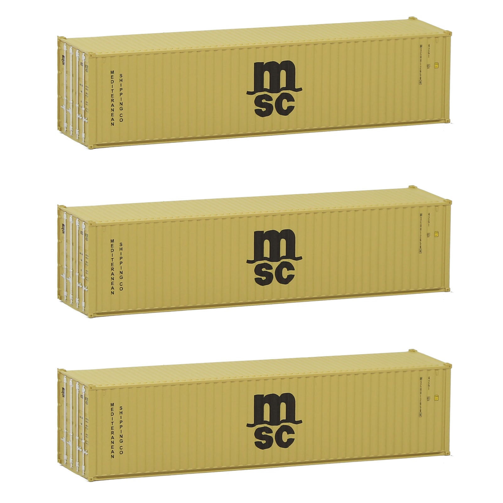 C15008 3pcs N Scale 1:160 40ft Shipping Container
