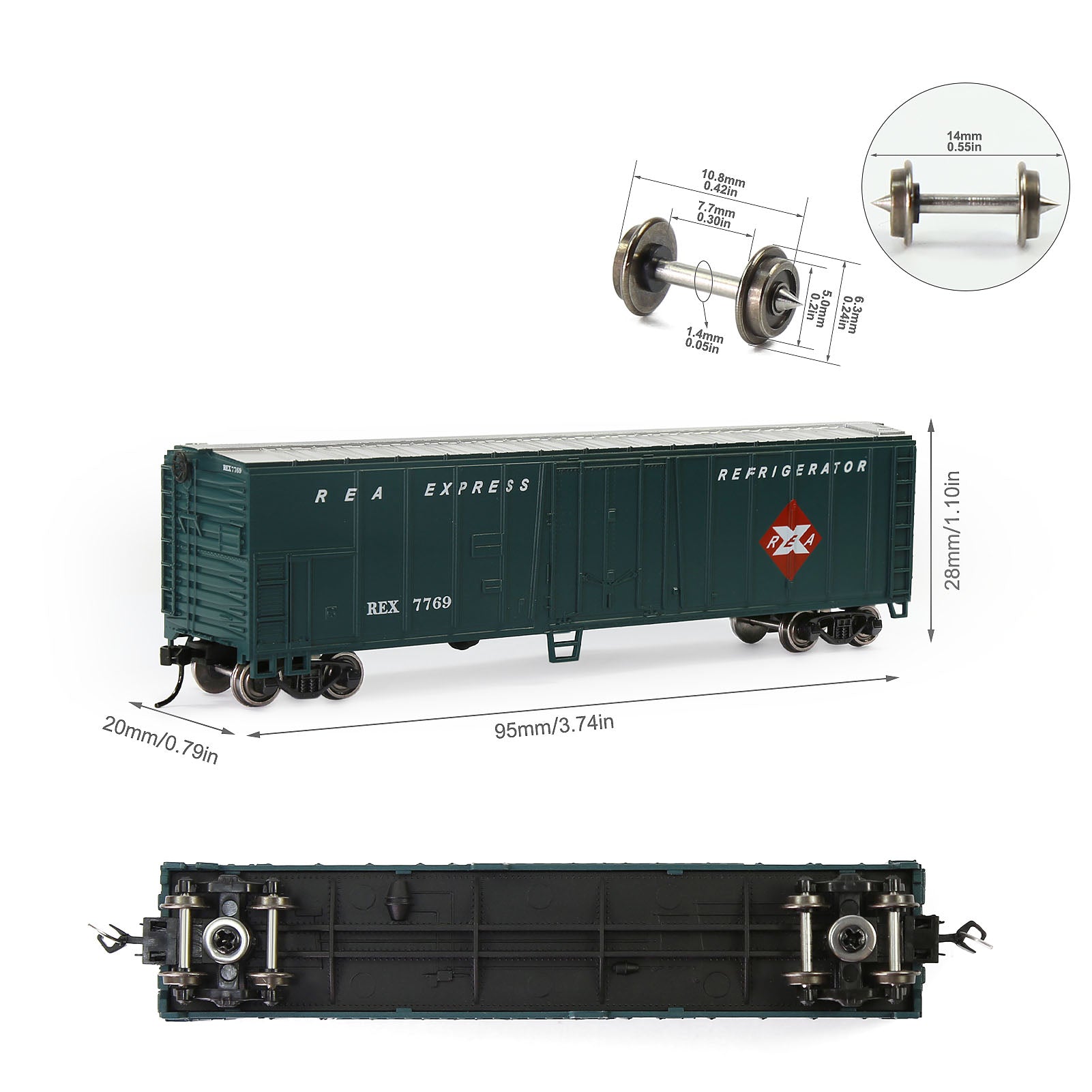 C15015 1pc N Scale 1:160 50ft Steel Reefer Boxcar