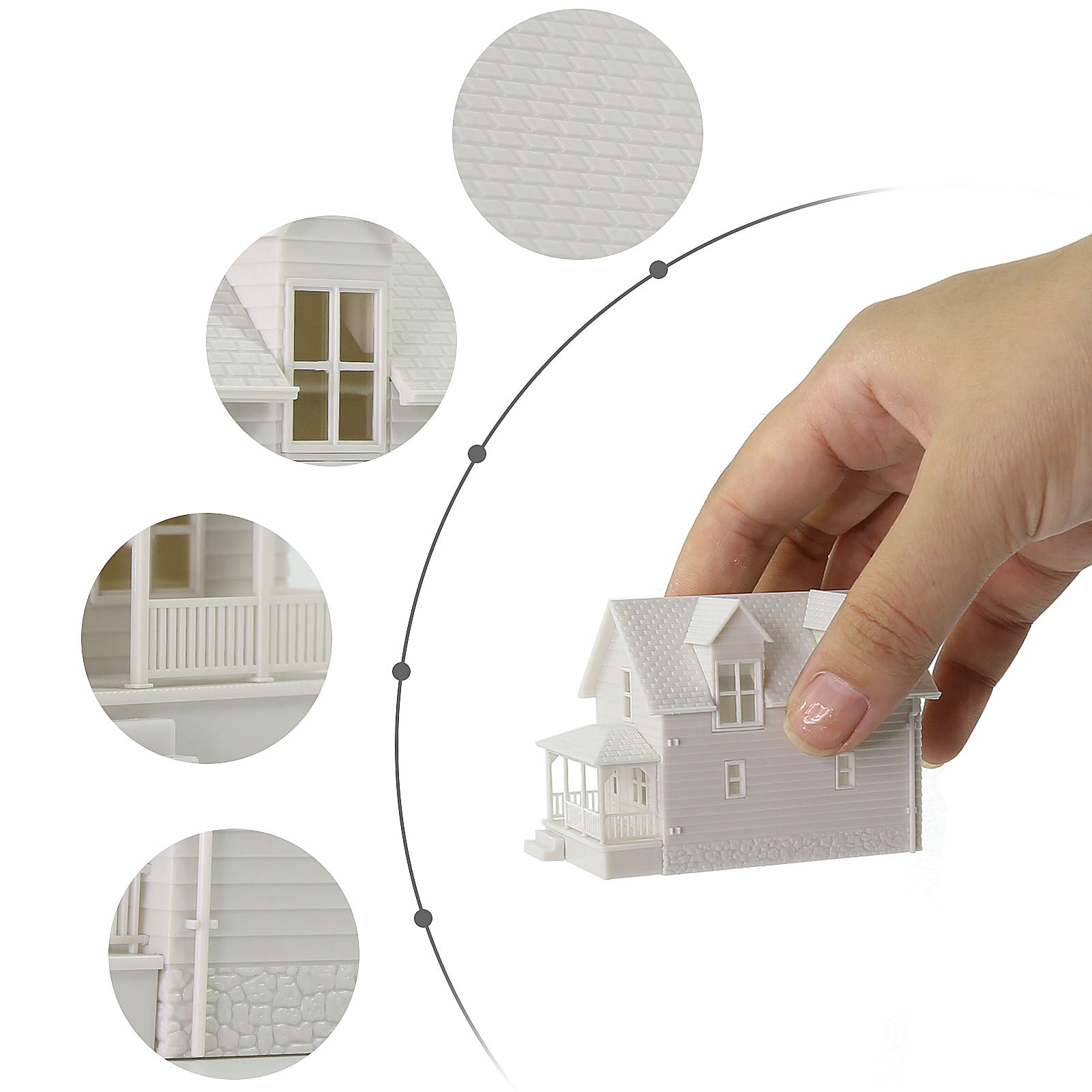 JZN01JJ 1 Set N Scale 1:160 Model Blank Unassembled House Building