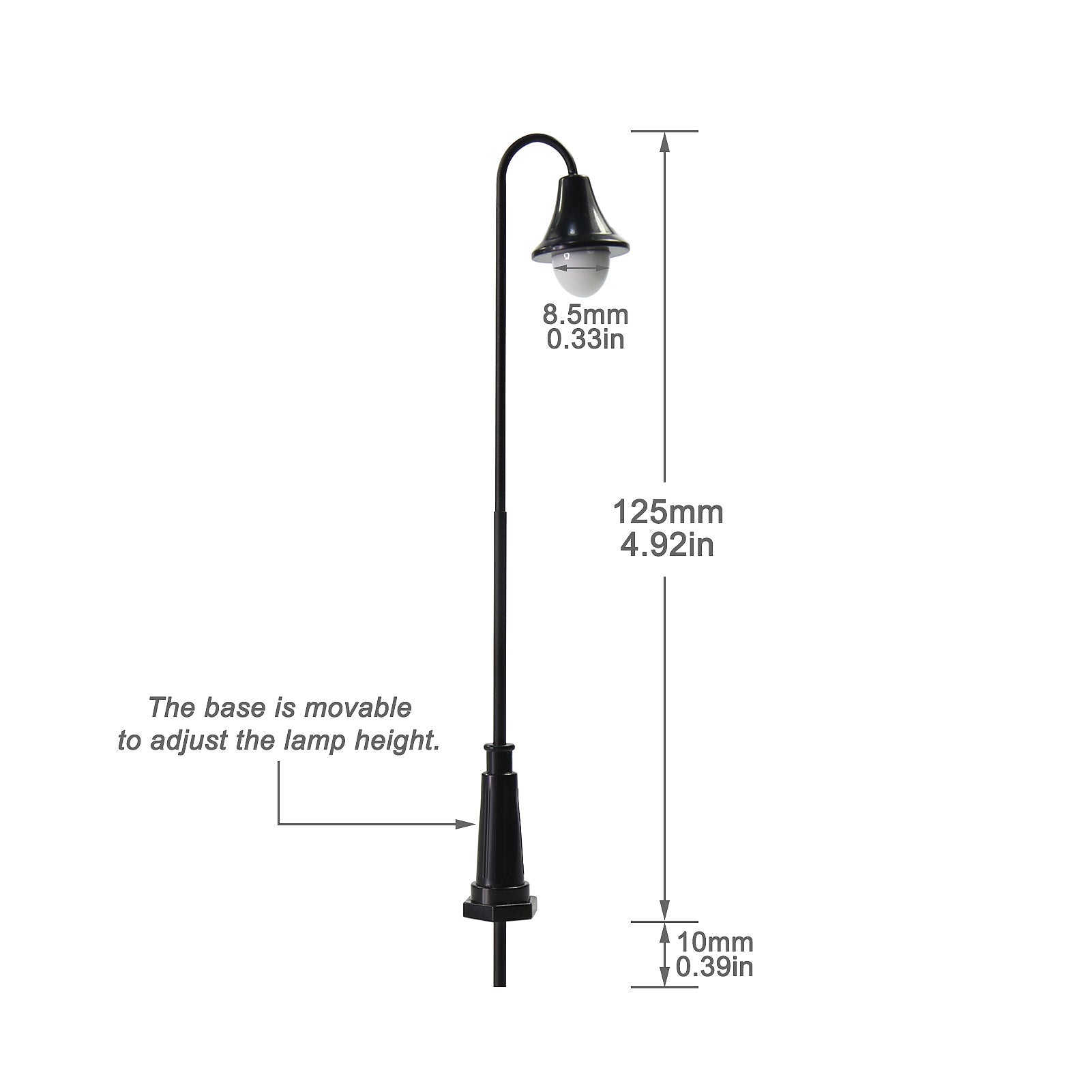 LFT13OWM 10pcs O Scale 1:50 Vintage Lamps Street Light Metal