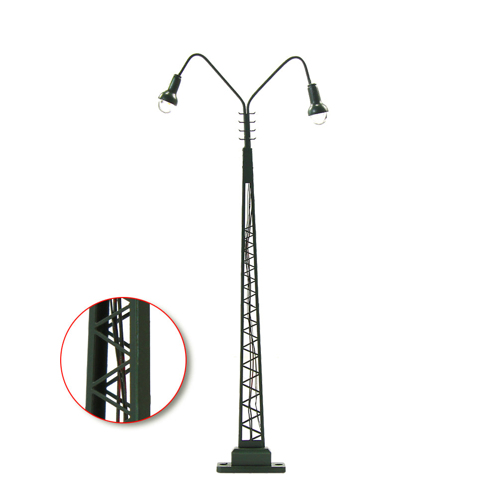 LQS48 3pcs HO/N Scale Lattice Mast Lamp Street Light