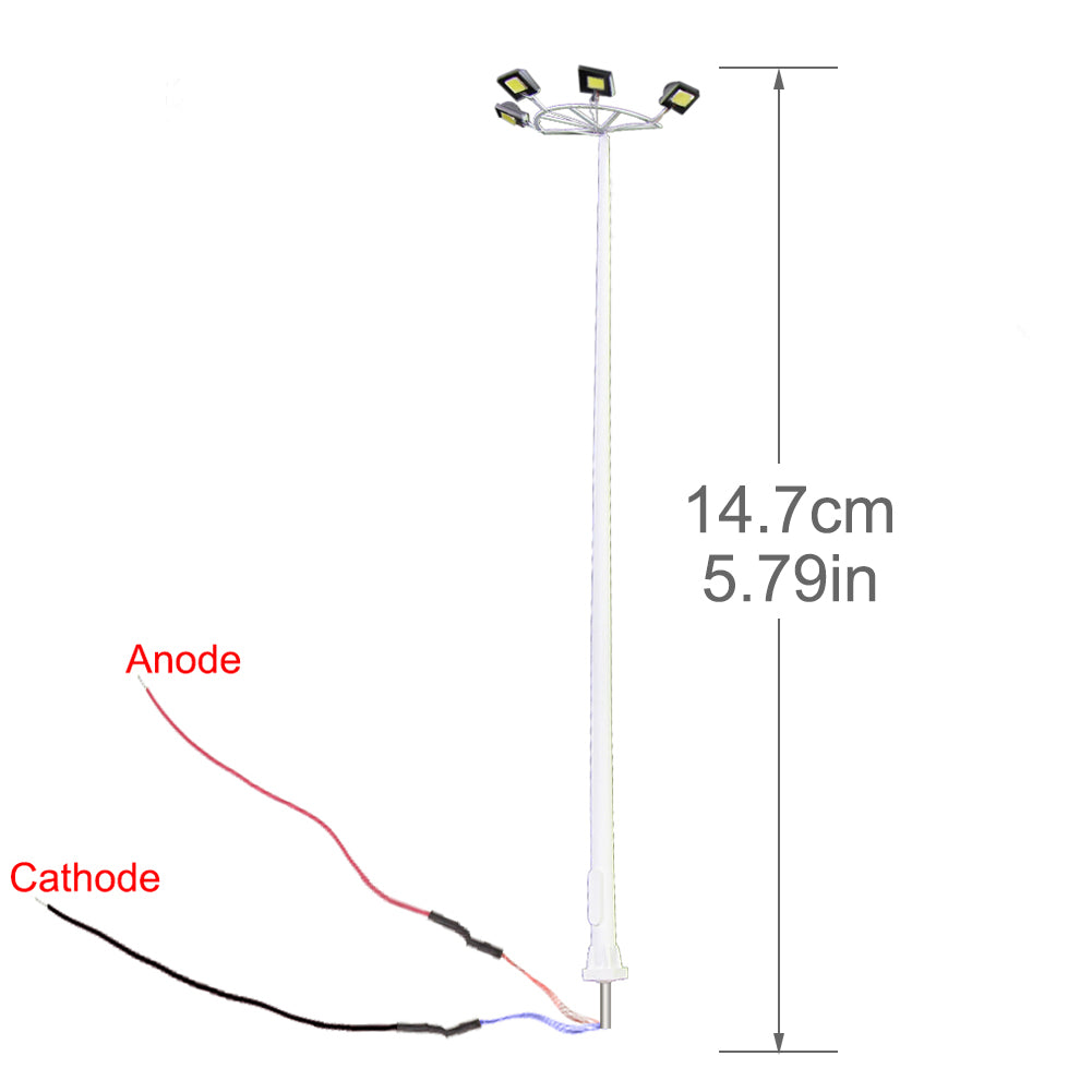 LSL12 4pcs HO N Scale Plaza Lamppost Playground Light