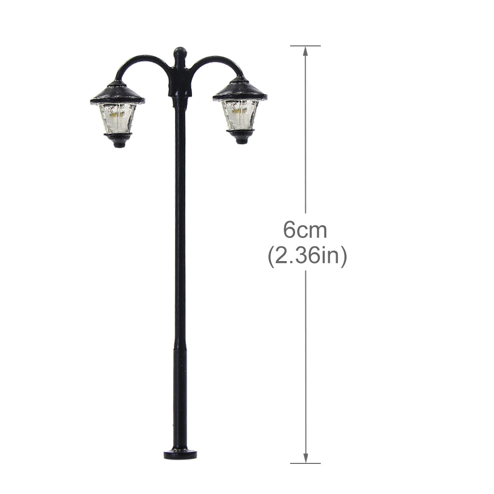 LYM18 10pcs HO Scale 1:87 Street Light Lamp Warm LED