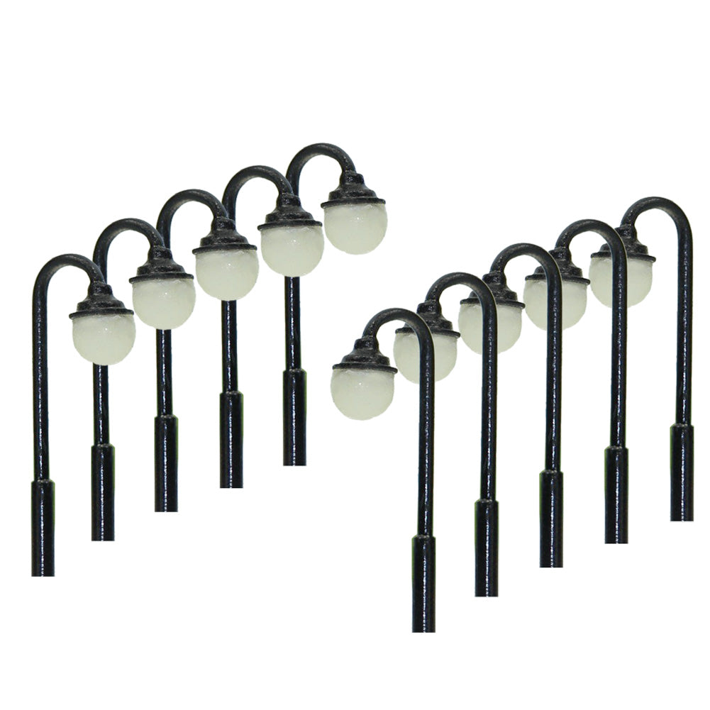 LYM23 10pcs Z Scale 1:200 Lamp Post Street Light Warm LED