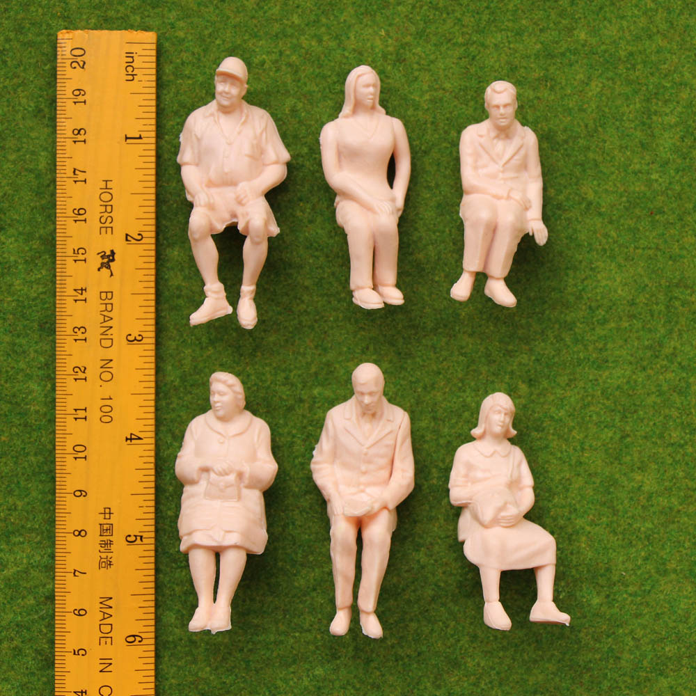 P2514 6pcs G scale 1:25 All Seated Unpainted Figure