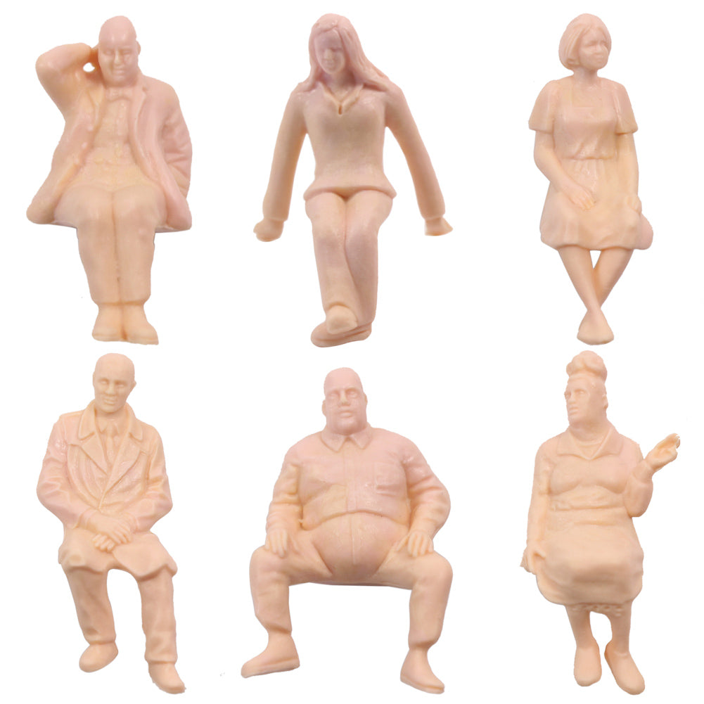 P2514 6pcs G scale 1:25 All Seated Unpainted Figure