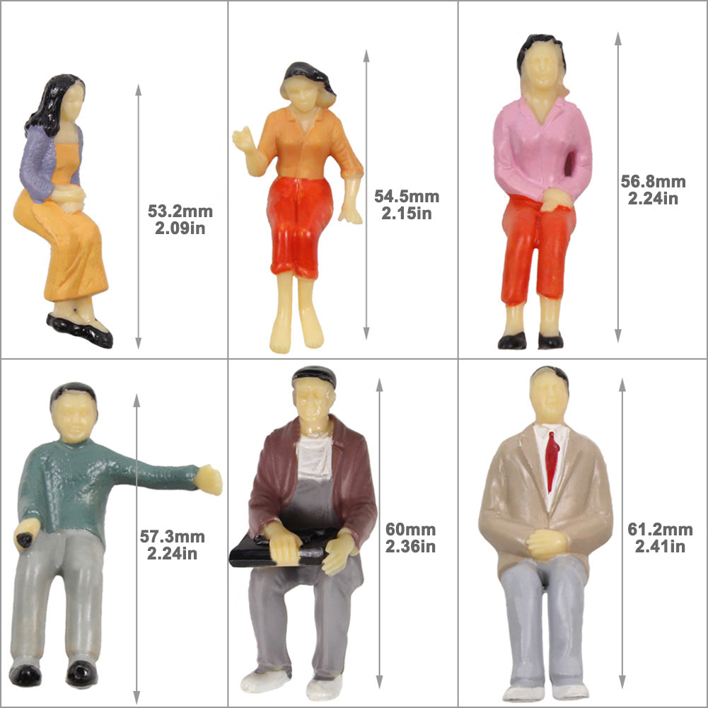 P2525 12pcs G Scale 1:25 Sitting Standing People Figures