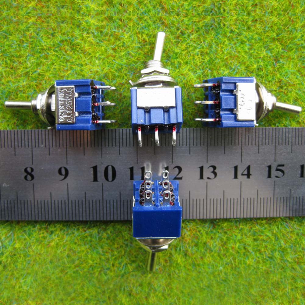 SW02 10pcs Miniature Toggle Switch ON-OFF-ON DPDT